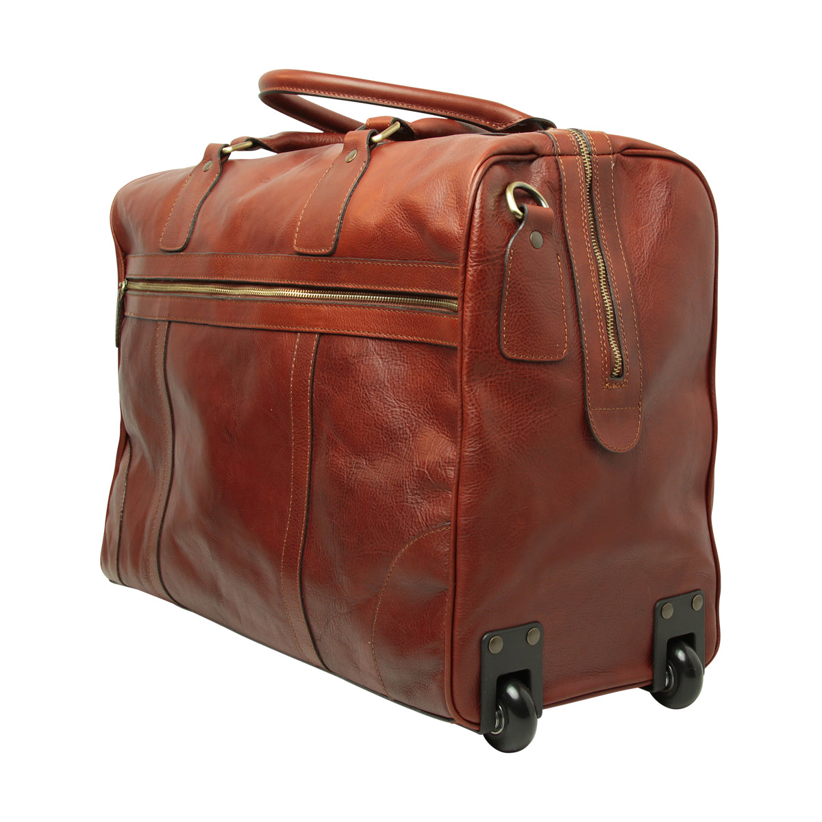 BUFFALO LEATHER DUFFLE BAG-Mahogany Brown-1