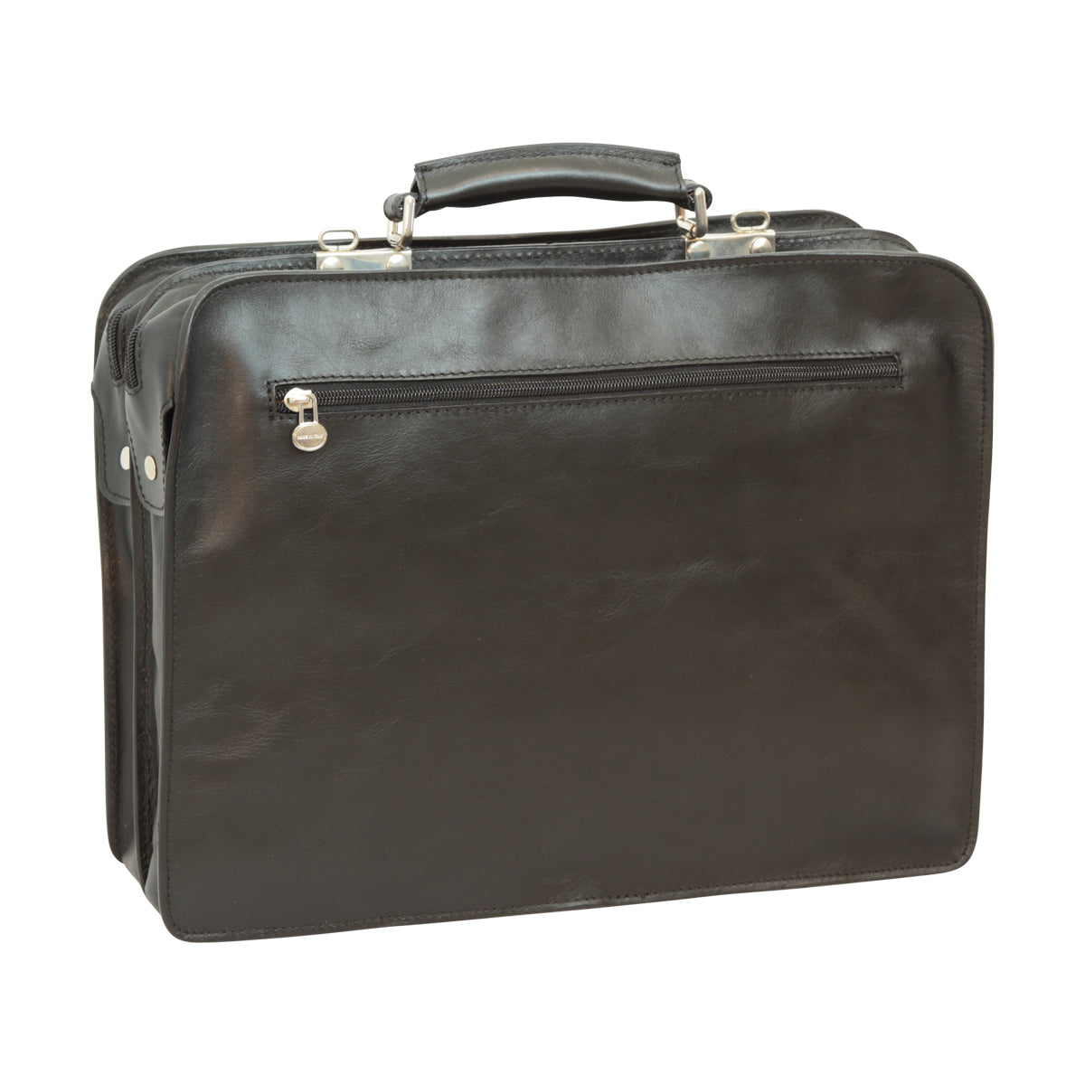 Leather Briefcase - Black-1