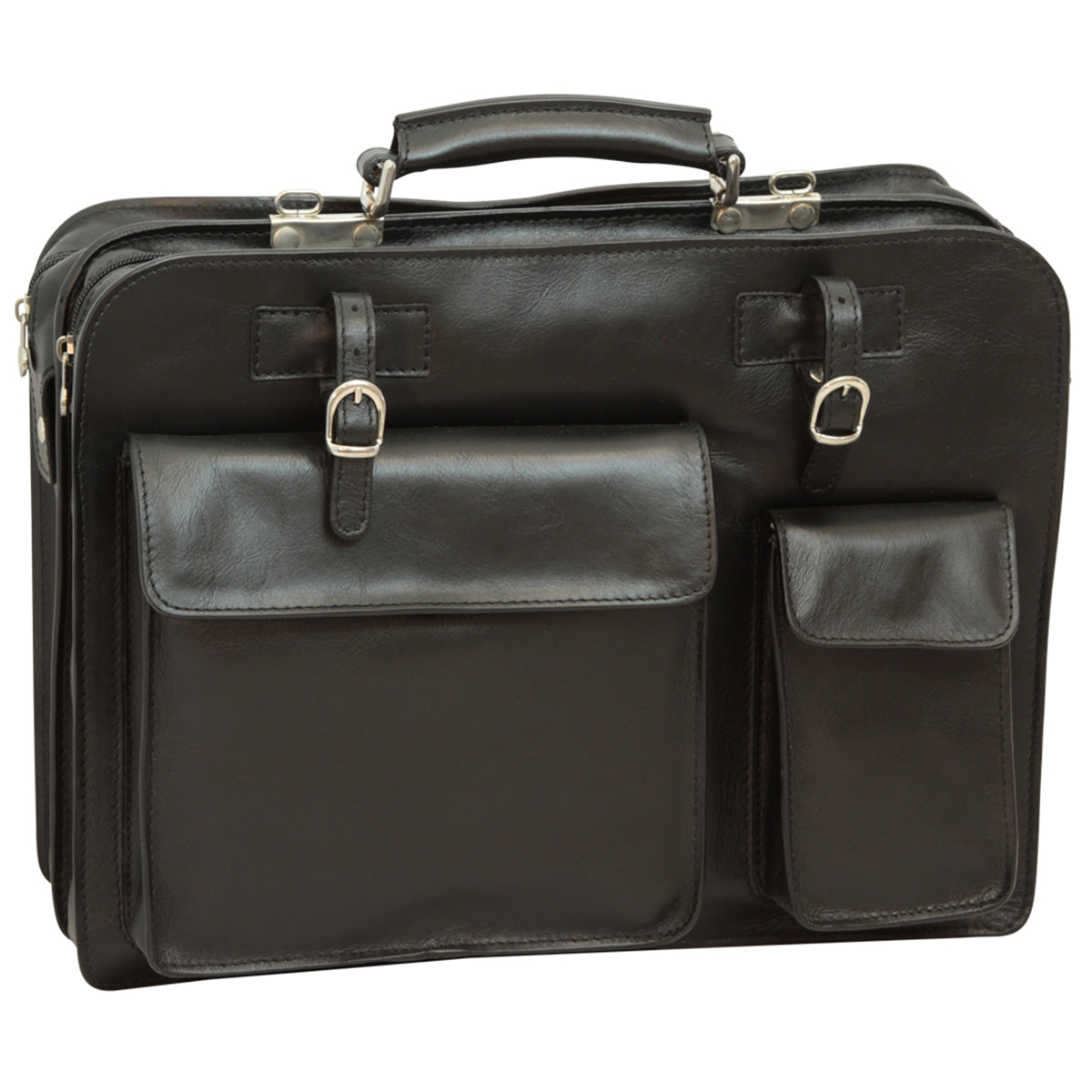 Leather Briefcase - Black-0