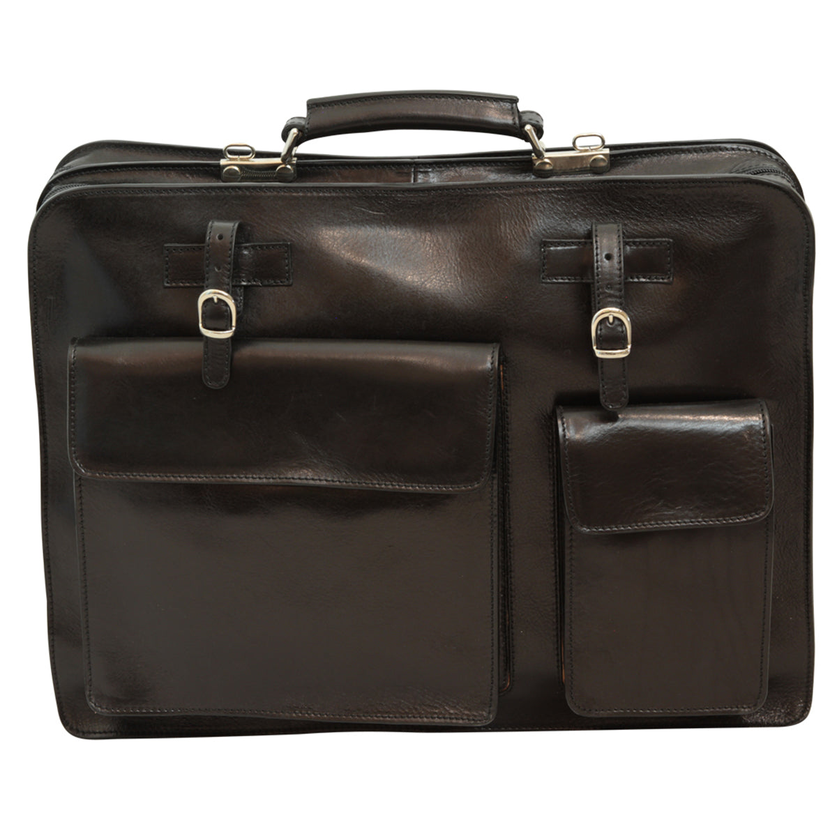 Leather Briefcase - Black-0