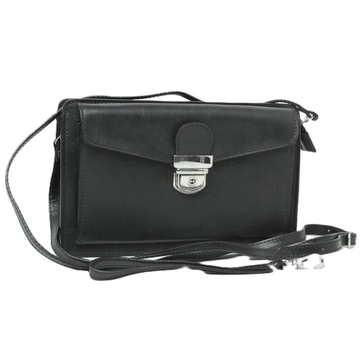 Full grain leather Clutch - black-0