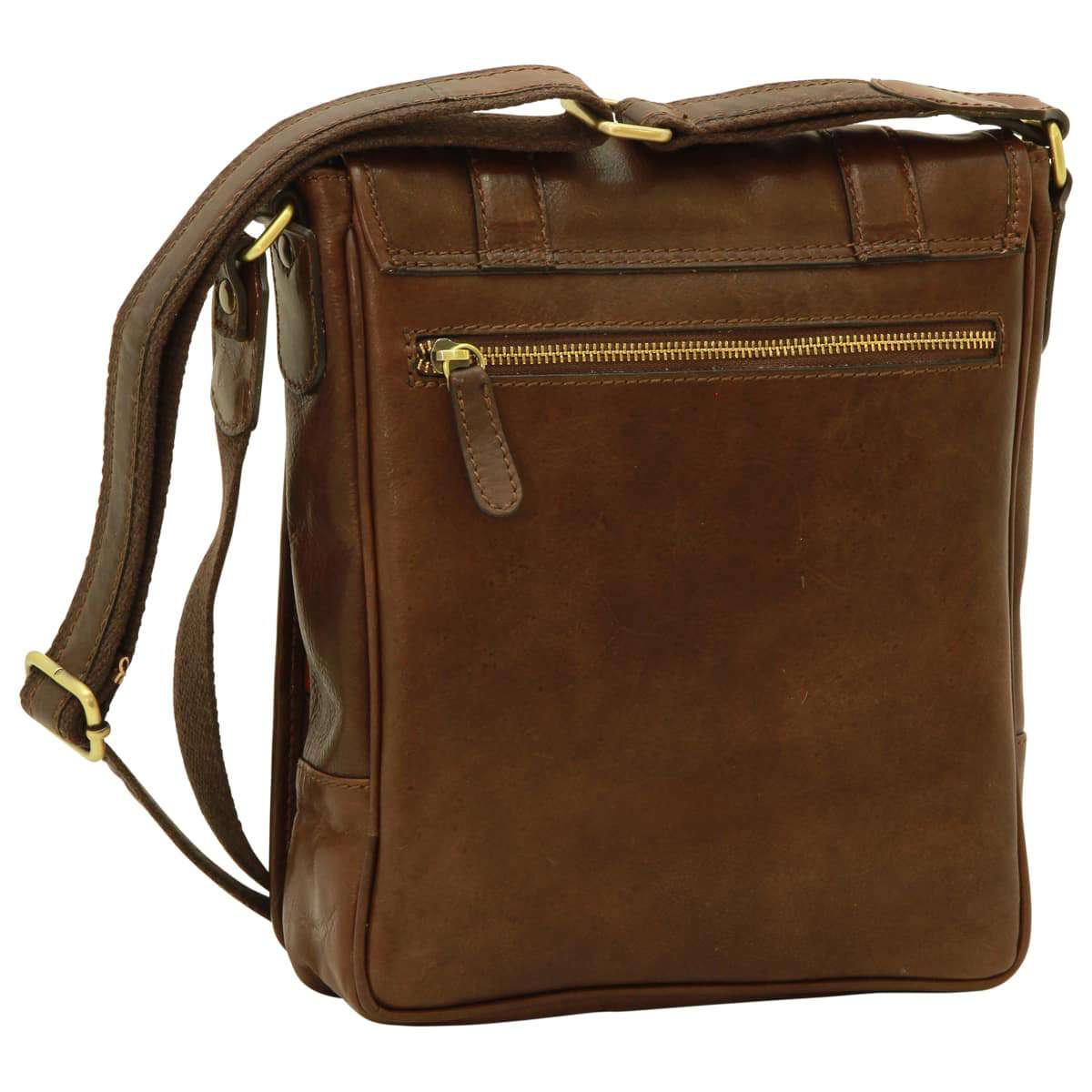 Soft Calfskin Leather Satchel Bag - Dark Brown-1