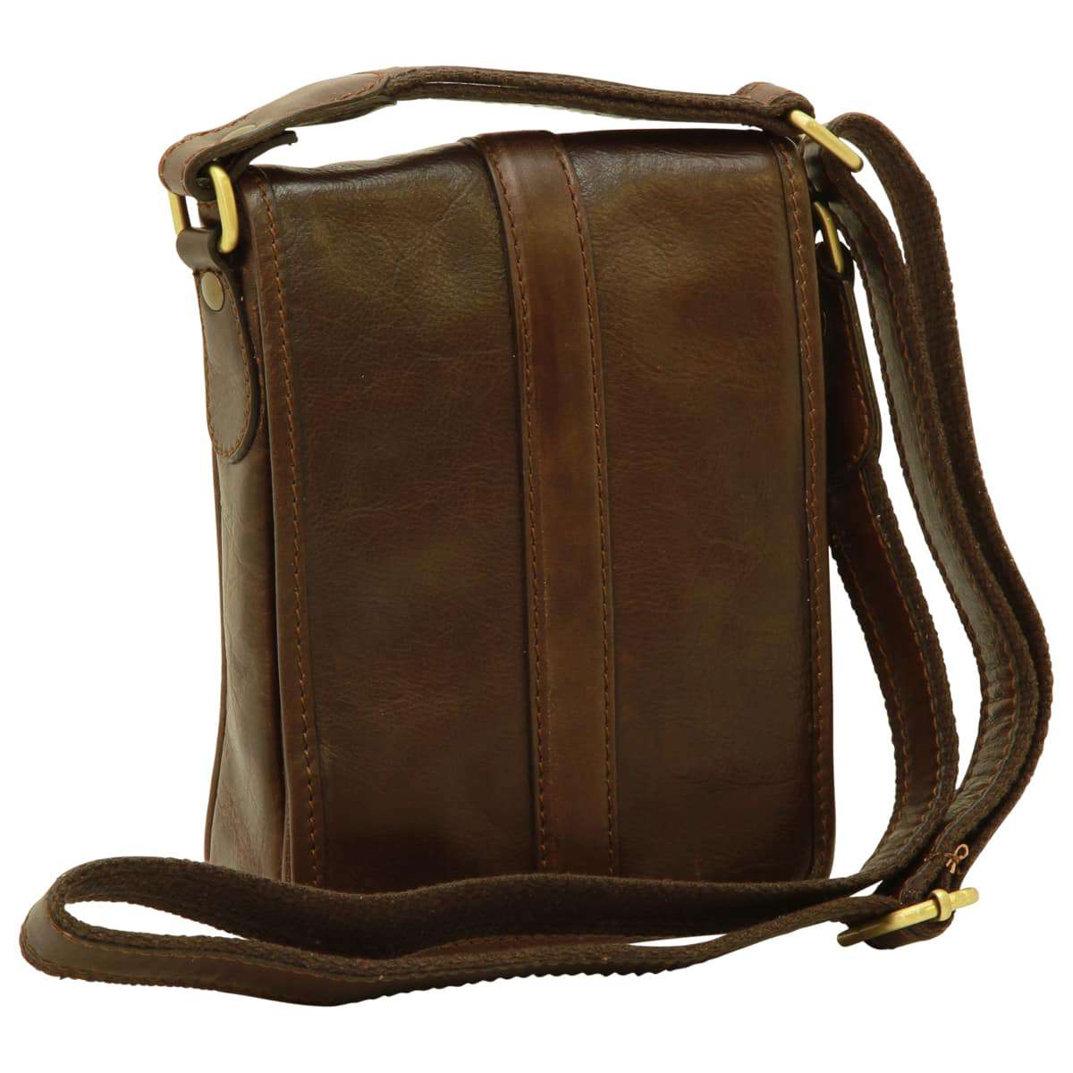 Soft Calfskin Leather Satchel Bag - Dark Brown-0