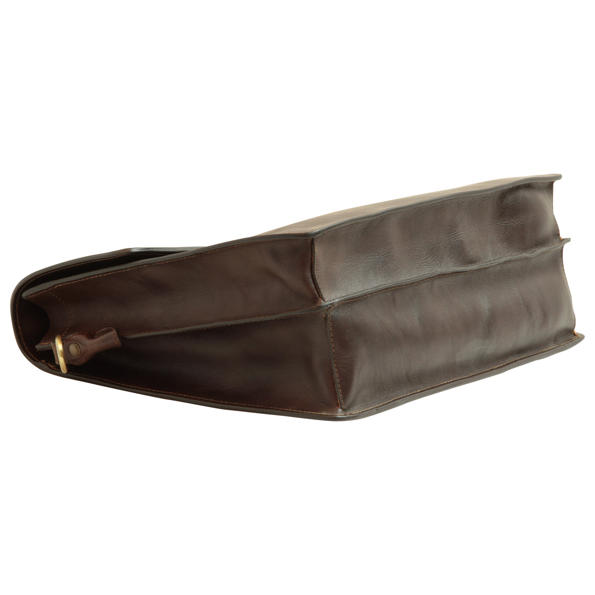 Leather Laptop Briefcase - Dark Brown-1