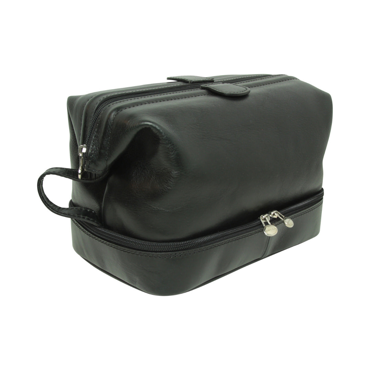 Leather Washbag - black-0
