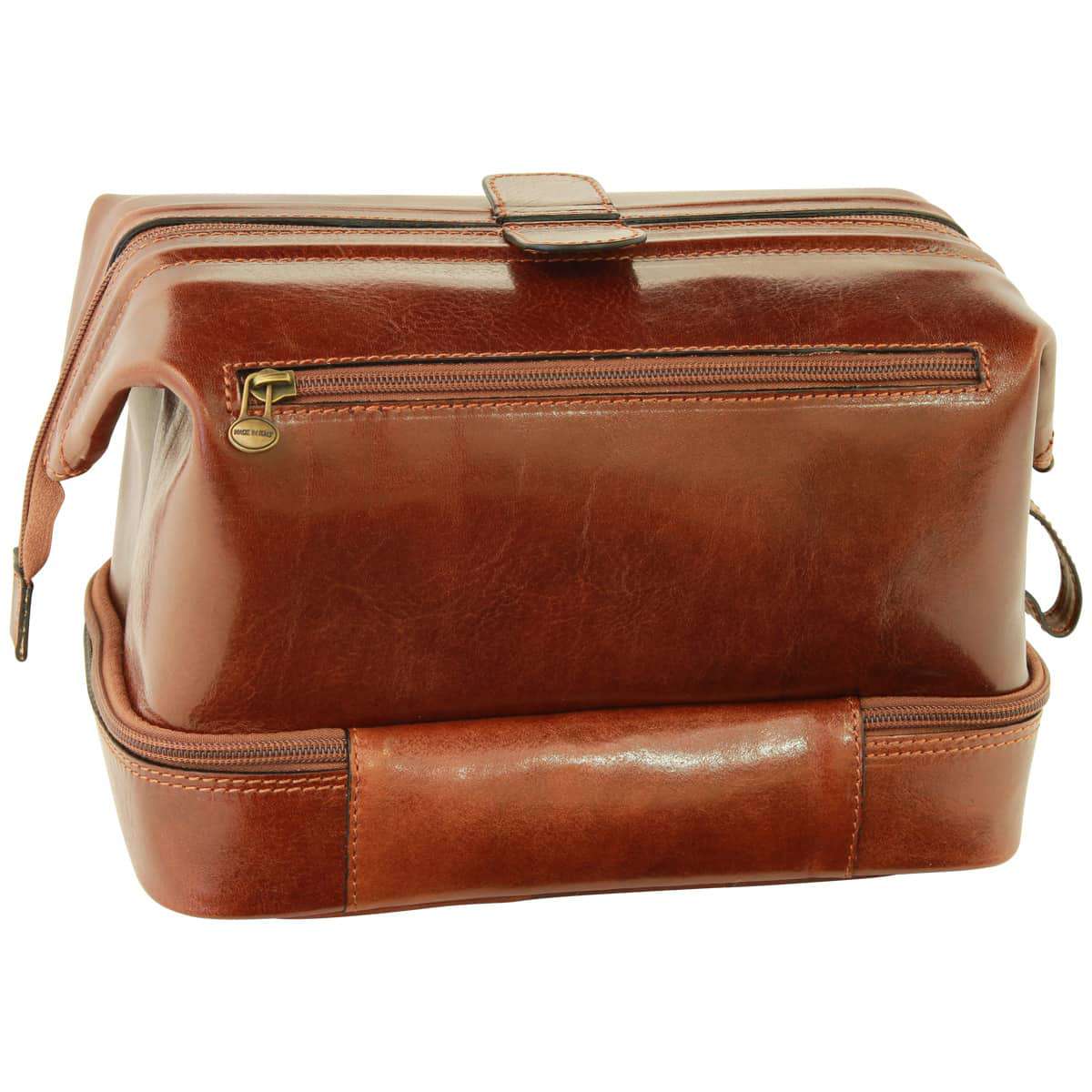 Cowhide leather travel kit - Brown-1