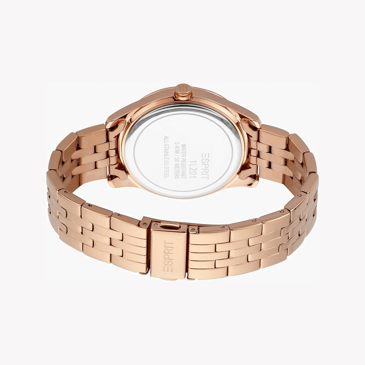 Esprit Women's Rose Gold Stainless Steel Watch, Silver Dial | ES1L162M0045-2