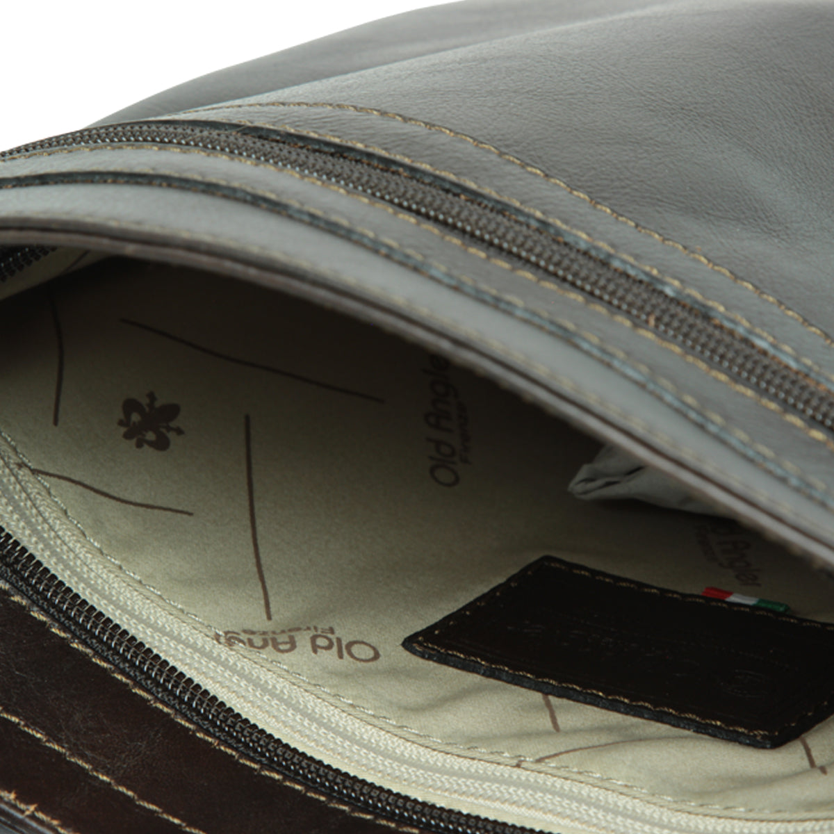 Leather cross body bag - dark brown-1