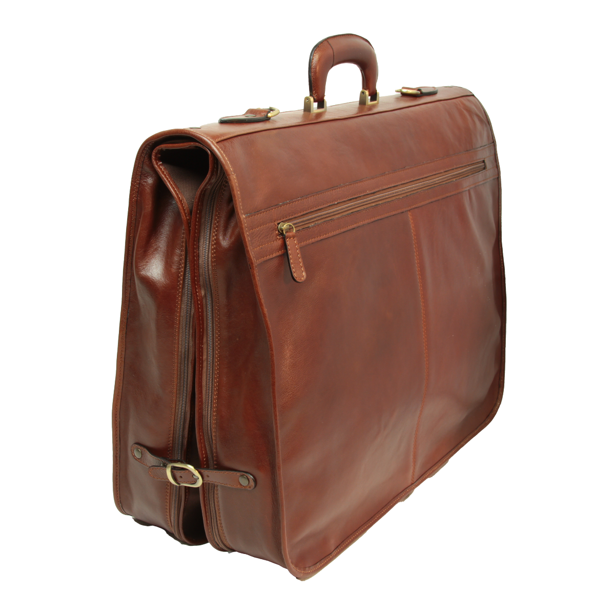 Full grain leather garment bag - brown-0