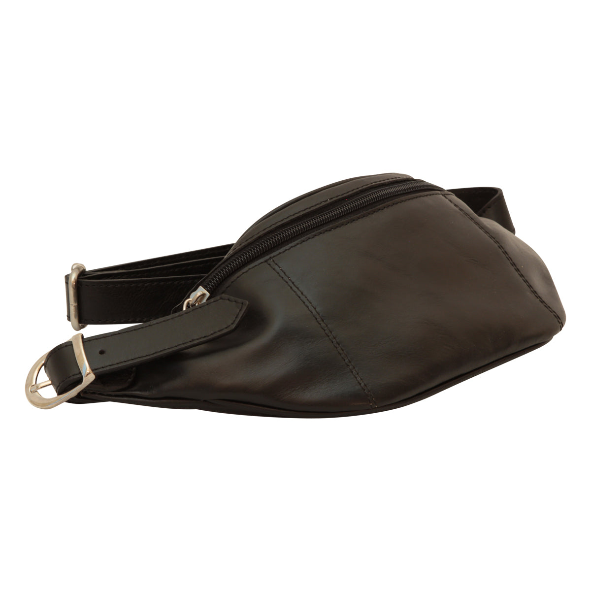 Full grain Italian calf skin leather belt pack - Black-1