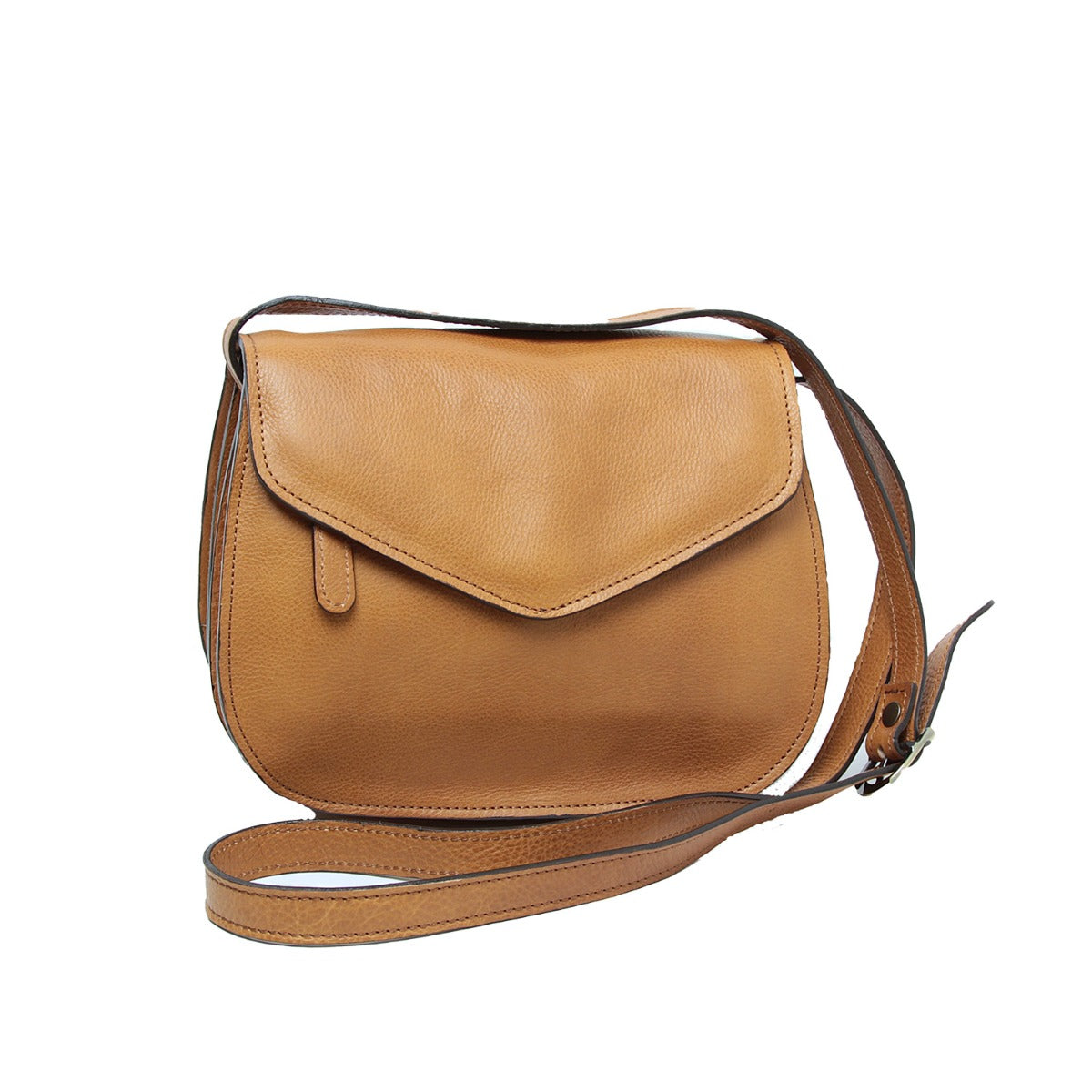 Full grain calfskin shoulder bag-brown colonial-0