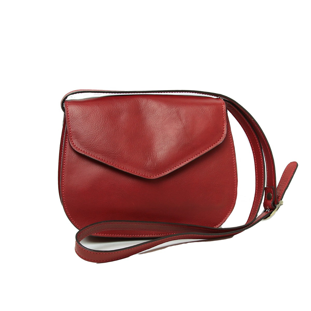 Full grain calfskin shoulder bag-Red-1