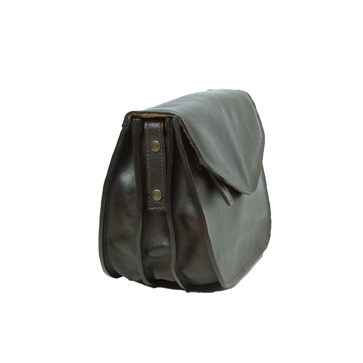 Full grain calfskin shoulder bag-Dark Brown-1