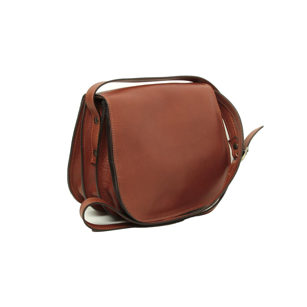 Women's shoulder bag in full grain calfskin-Teak-1