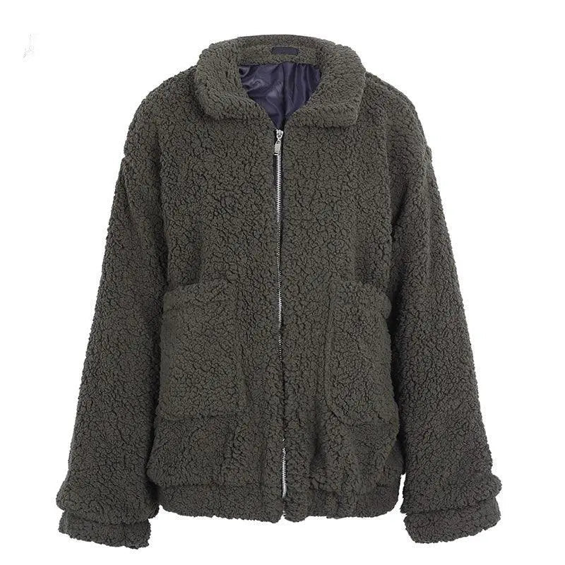Faux lambswool oversized jacket-8