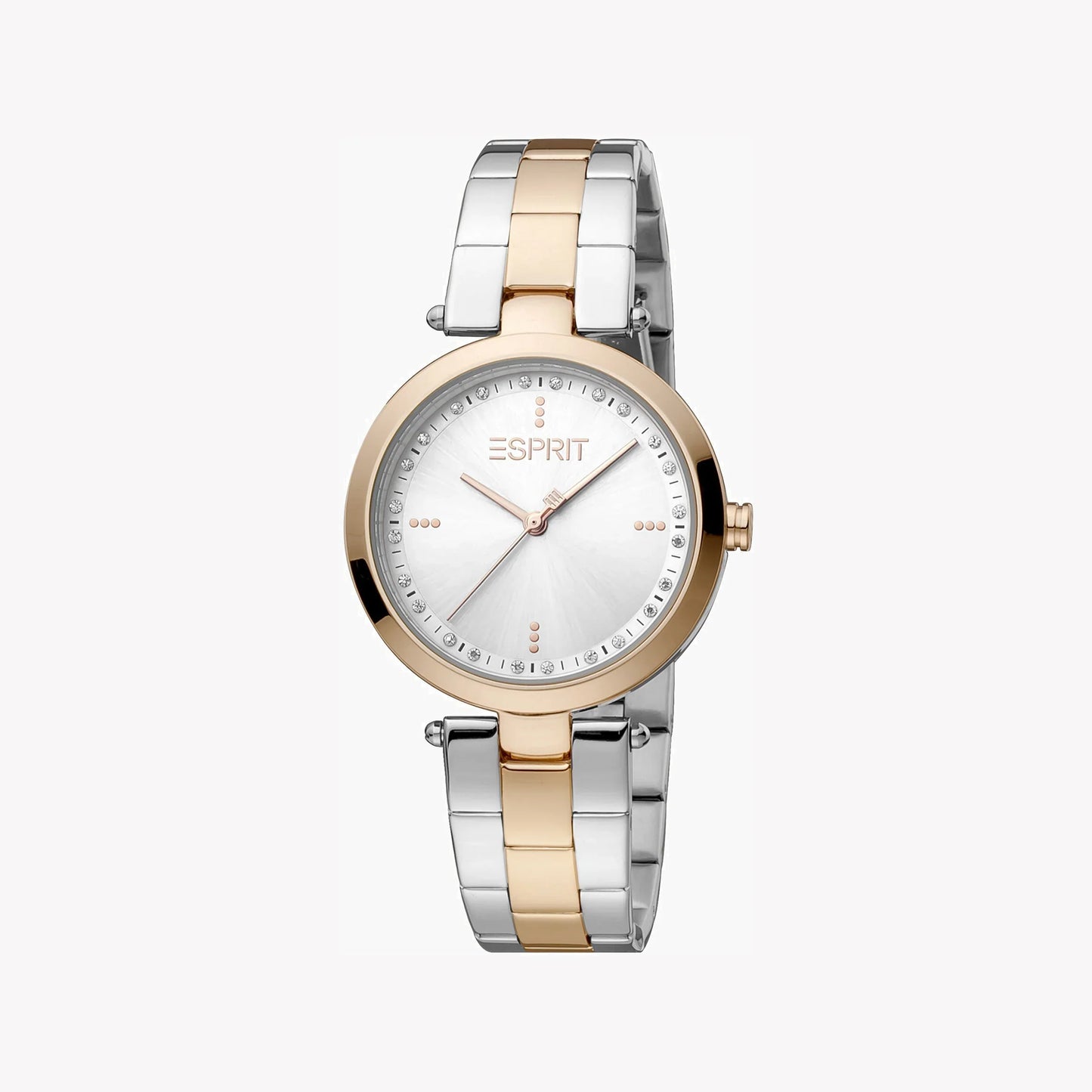 Esprit Women's Silver & Rose Gold Watch, Silver Dial | ES1L183M0085-0
