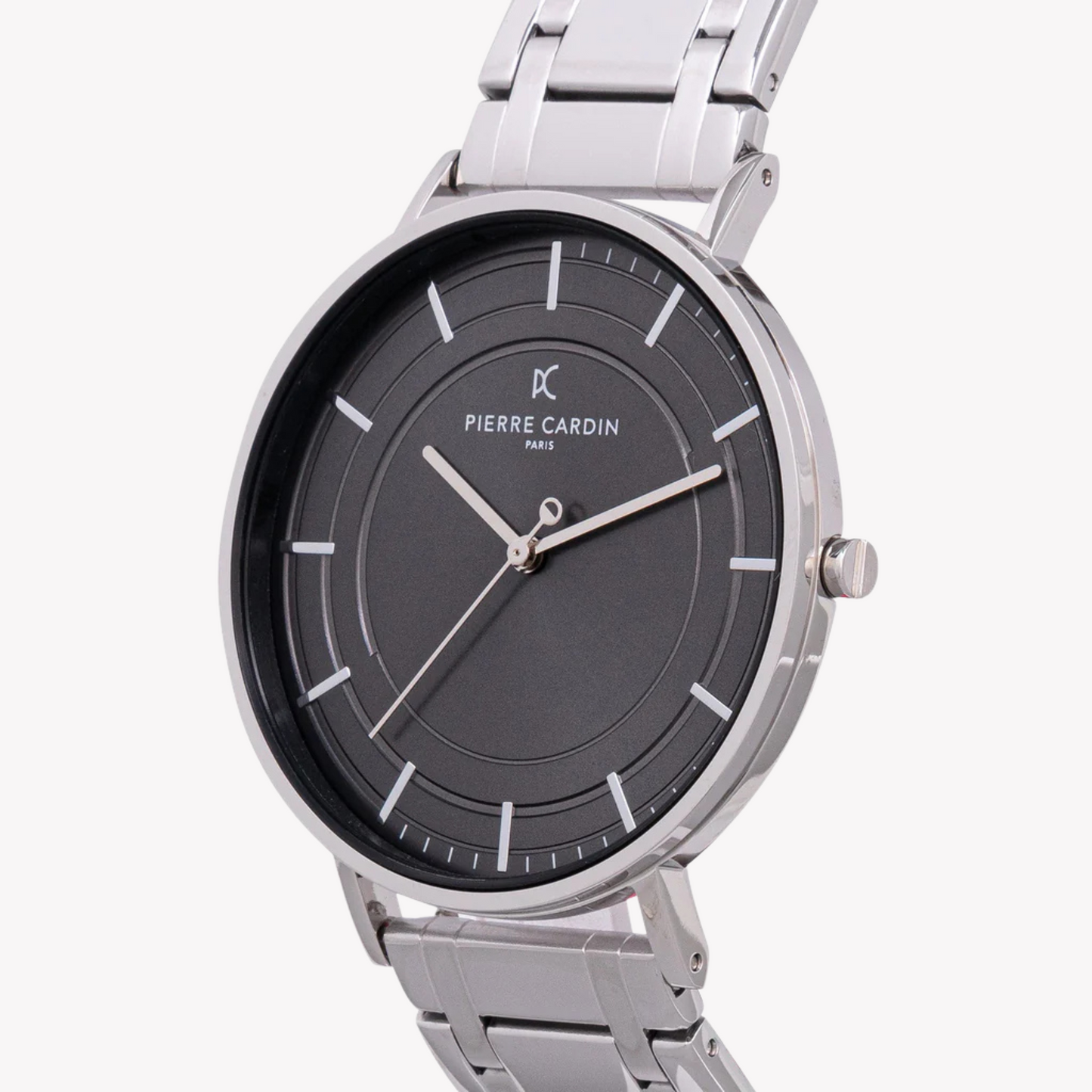Pierre Cardin Men's Silver Metal Watch, Black Dial | CBN.3033-1