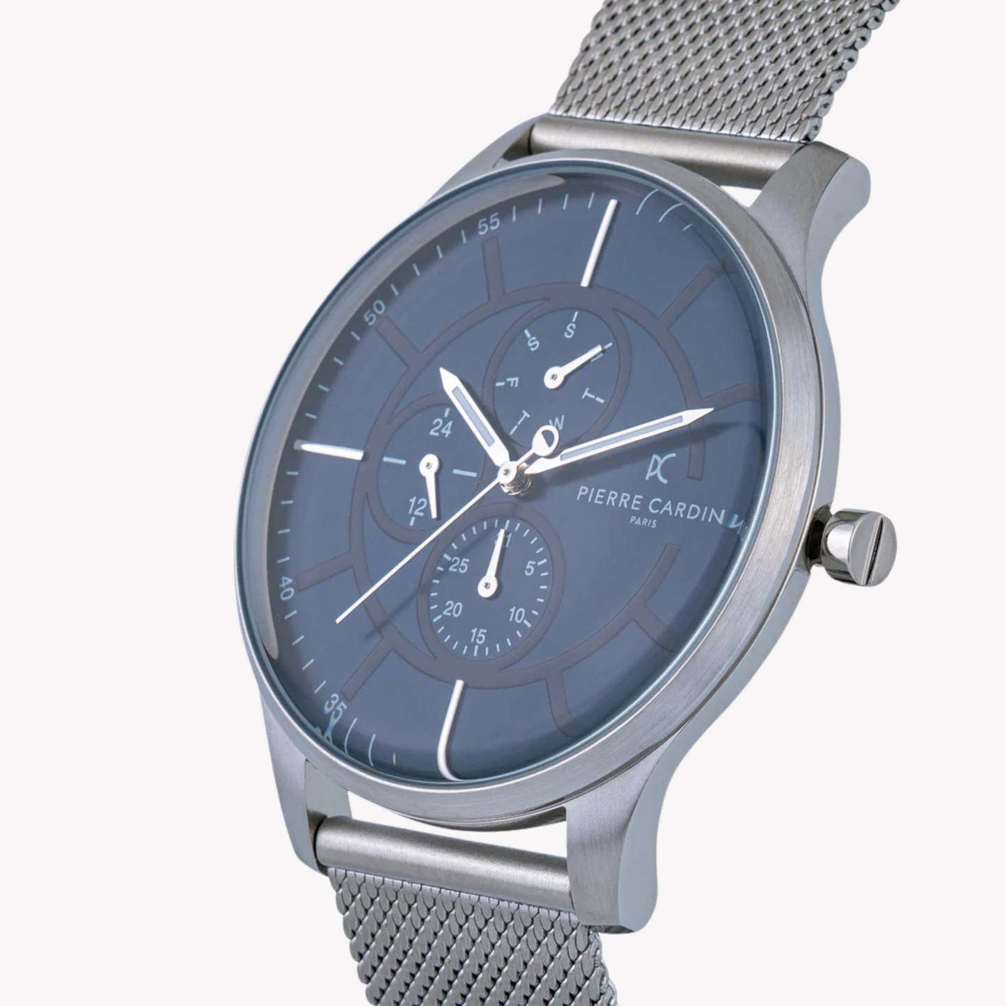 Pierre Cardin Men's Silver Stainless Steel Watch, Blue Dial | PC902731F121-1