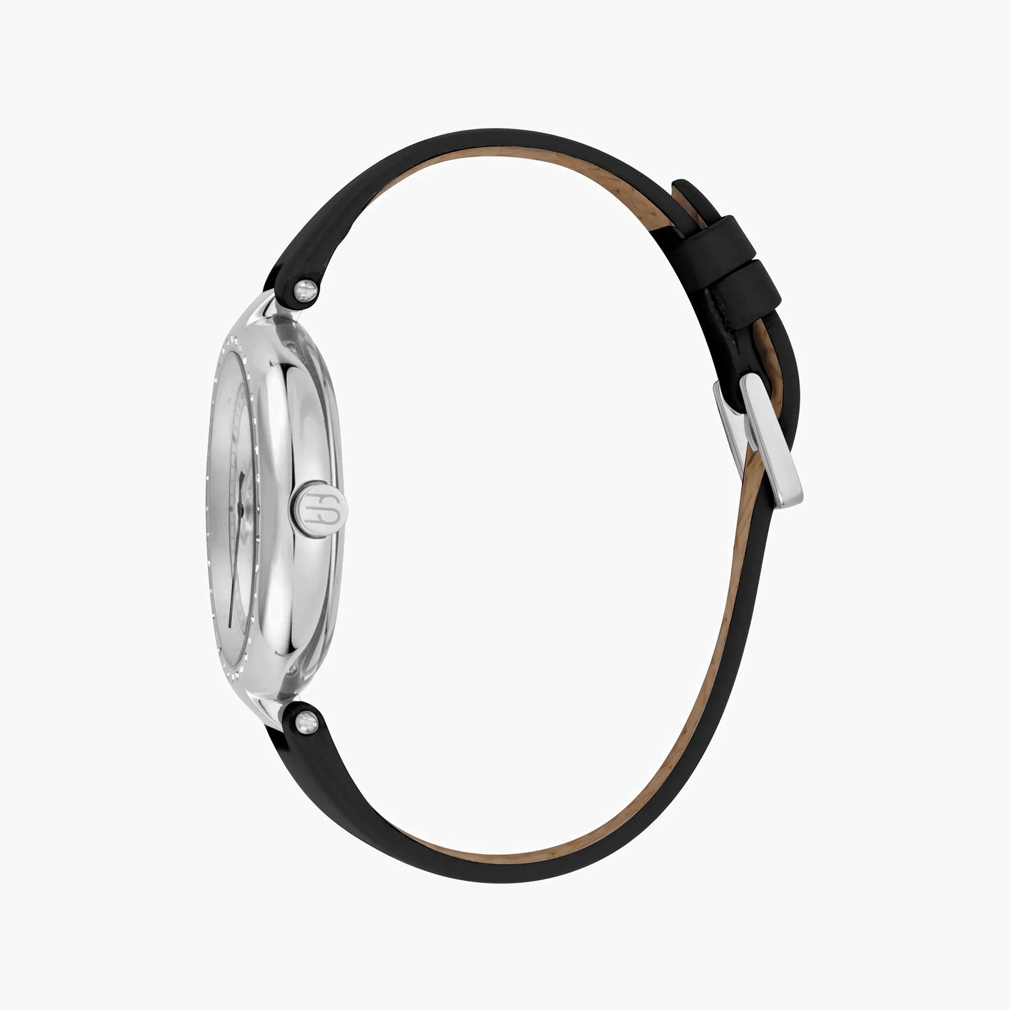 Esprit Women's Black Leather Watch, Silver Dial | ES1L147M0065-1