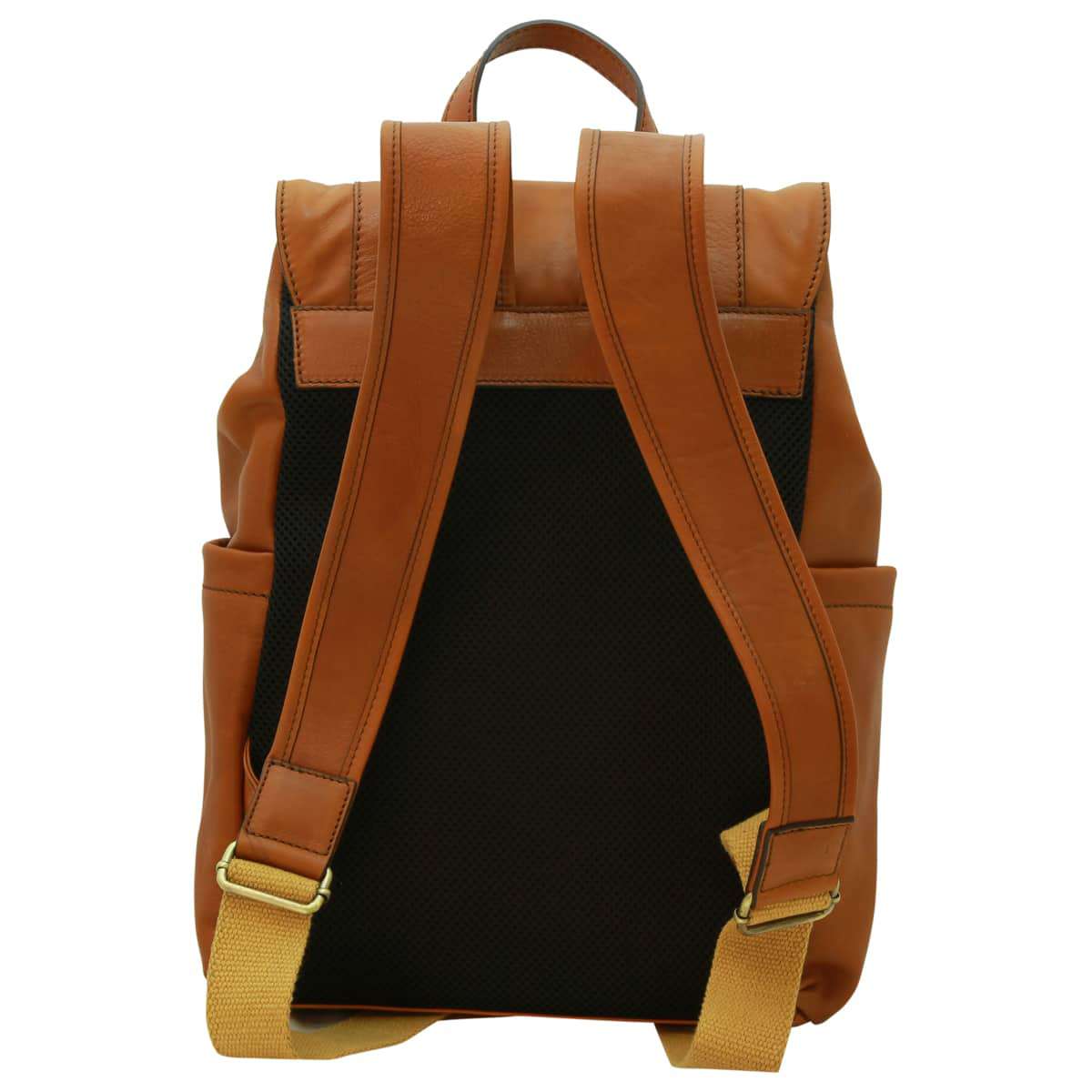 Leather laptop backpack - Gold-1