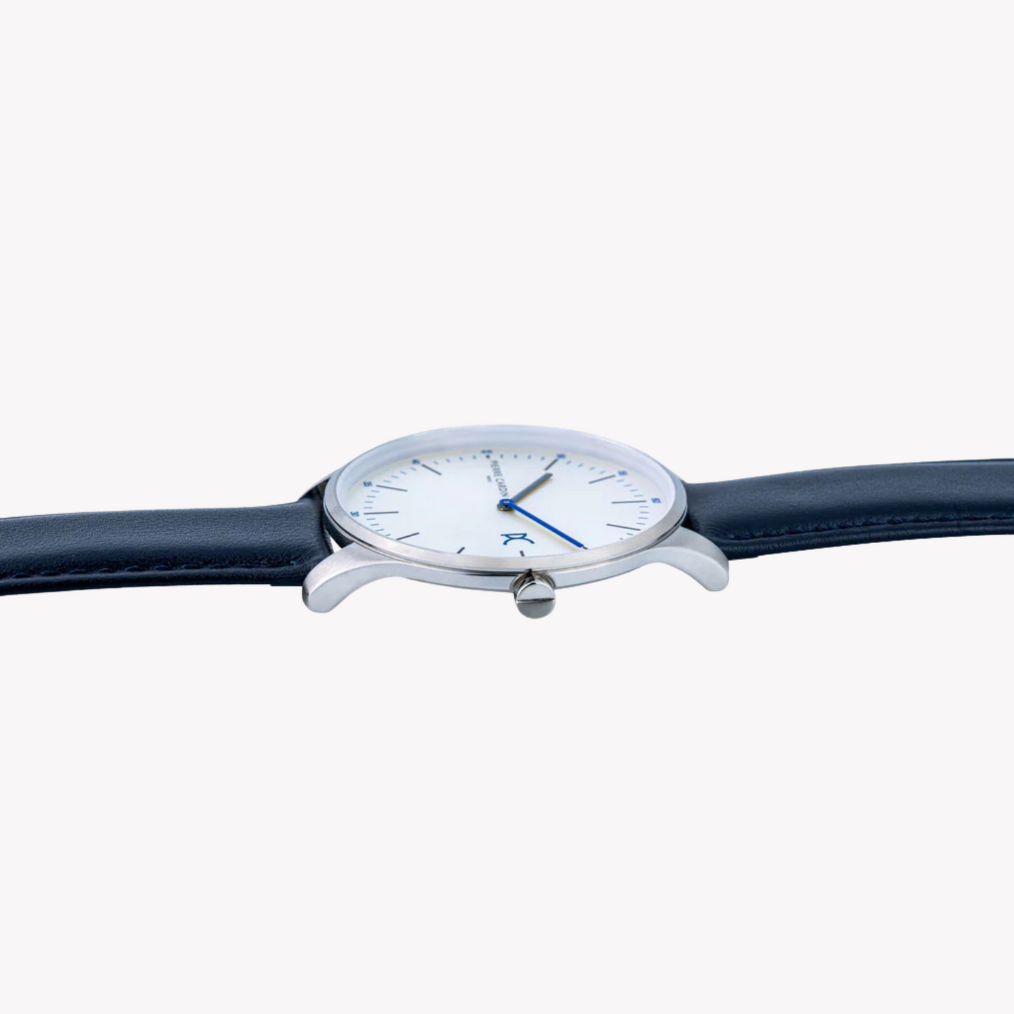 Pierre Cardin Men's Silver Watch, Blue Leather Band | CBA.4001-2