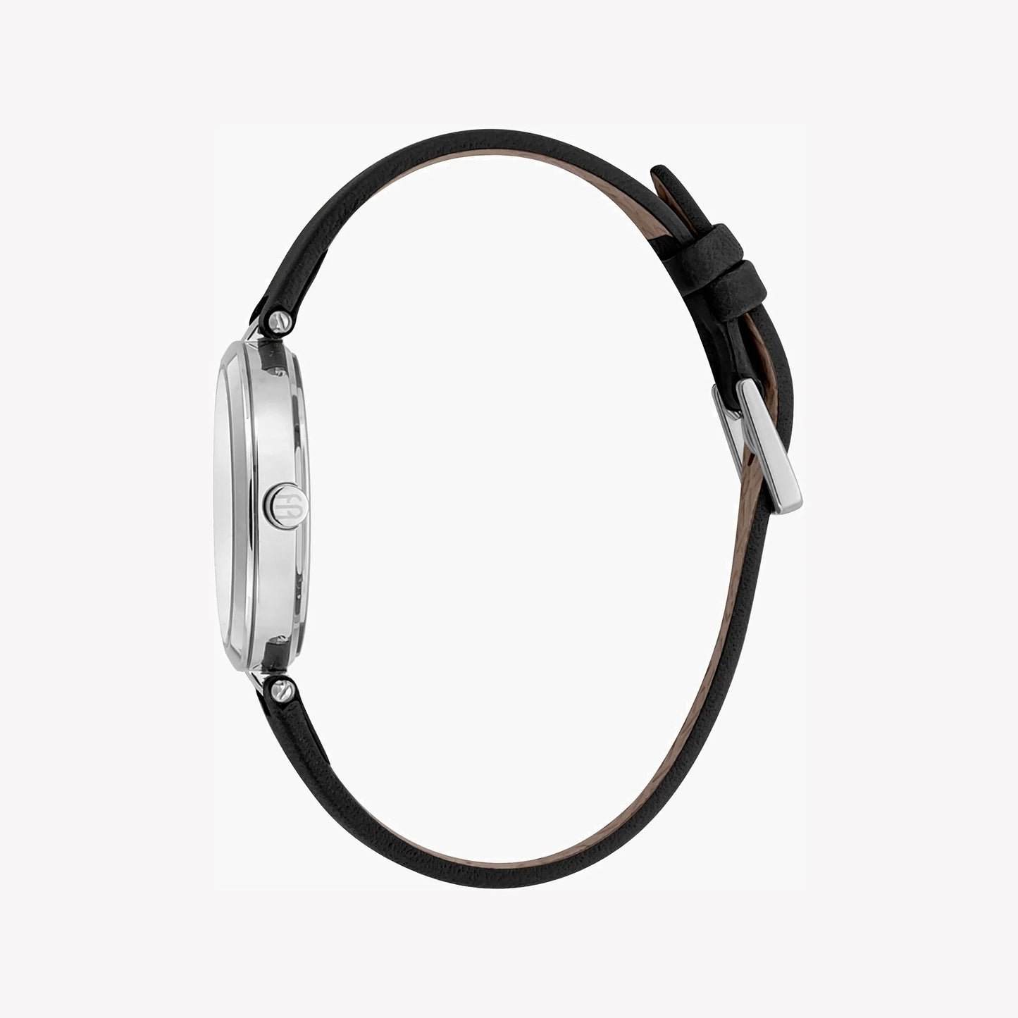 Esprit Women's Black Leather Watch, Silver Dial | ES1L188M0035-1