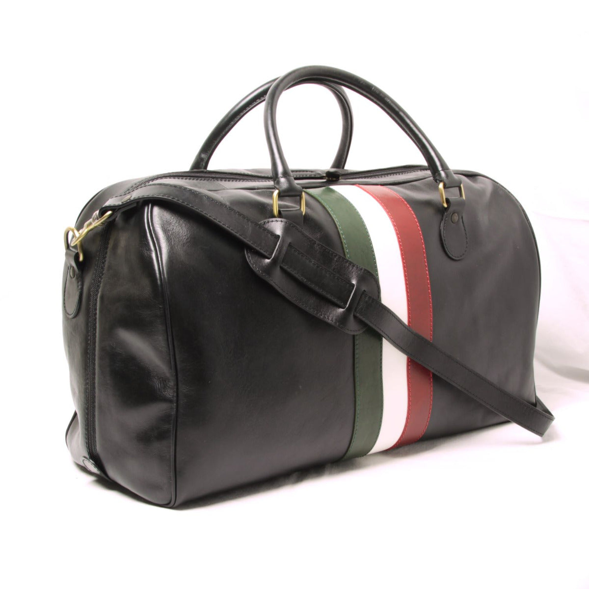 Full grain leather duffle bag - black-1