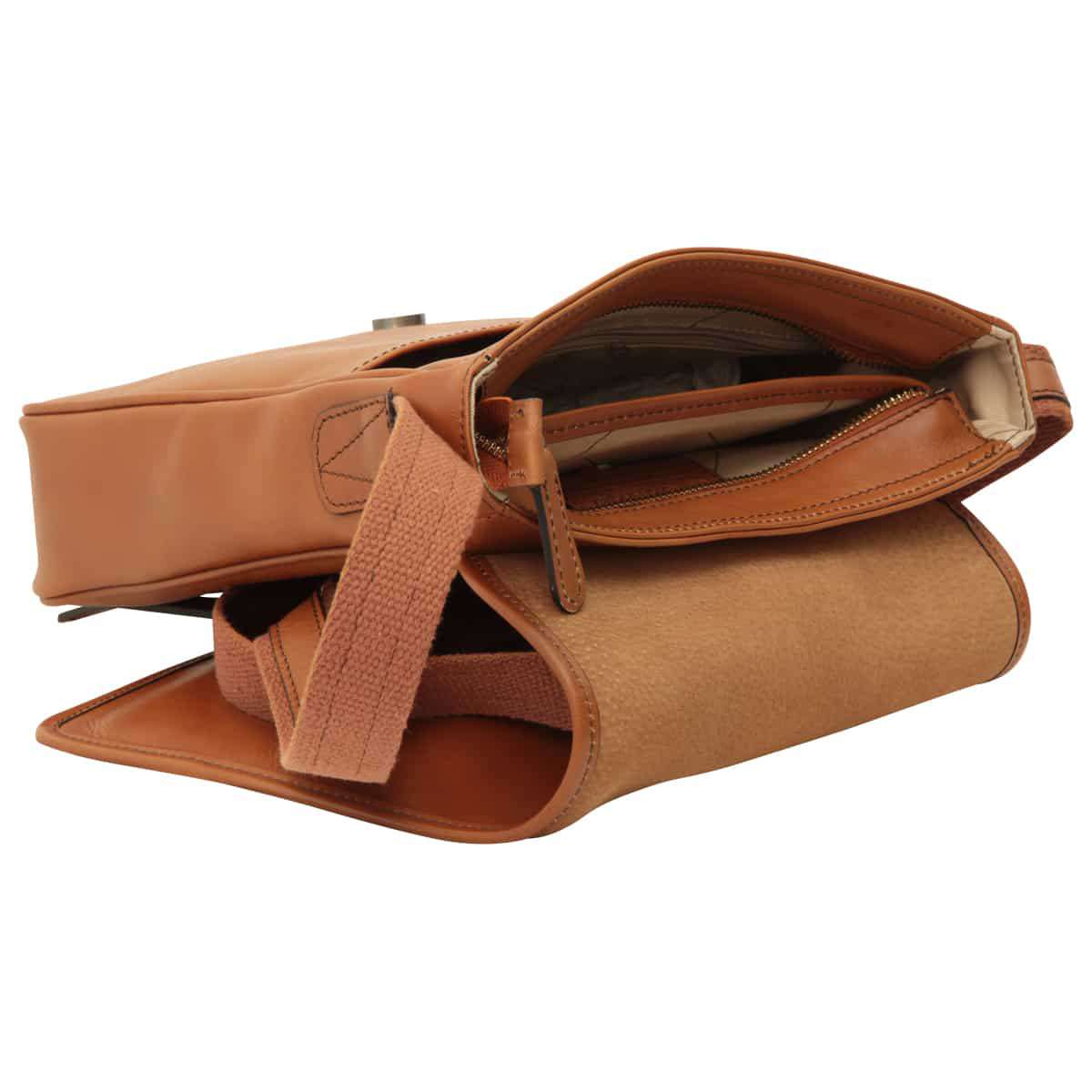 Small leather bag with magnetic closure - Brown Colonial-1