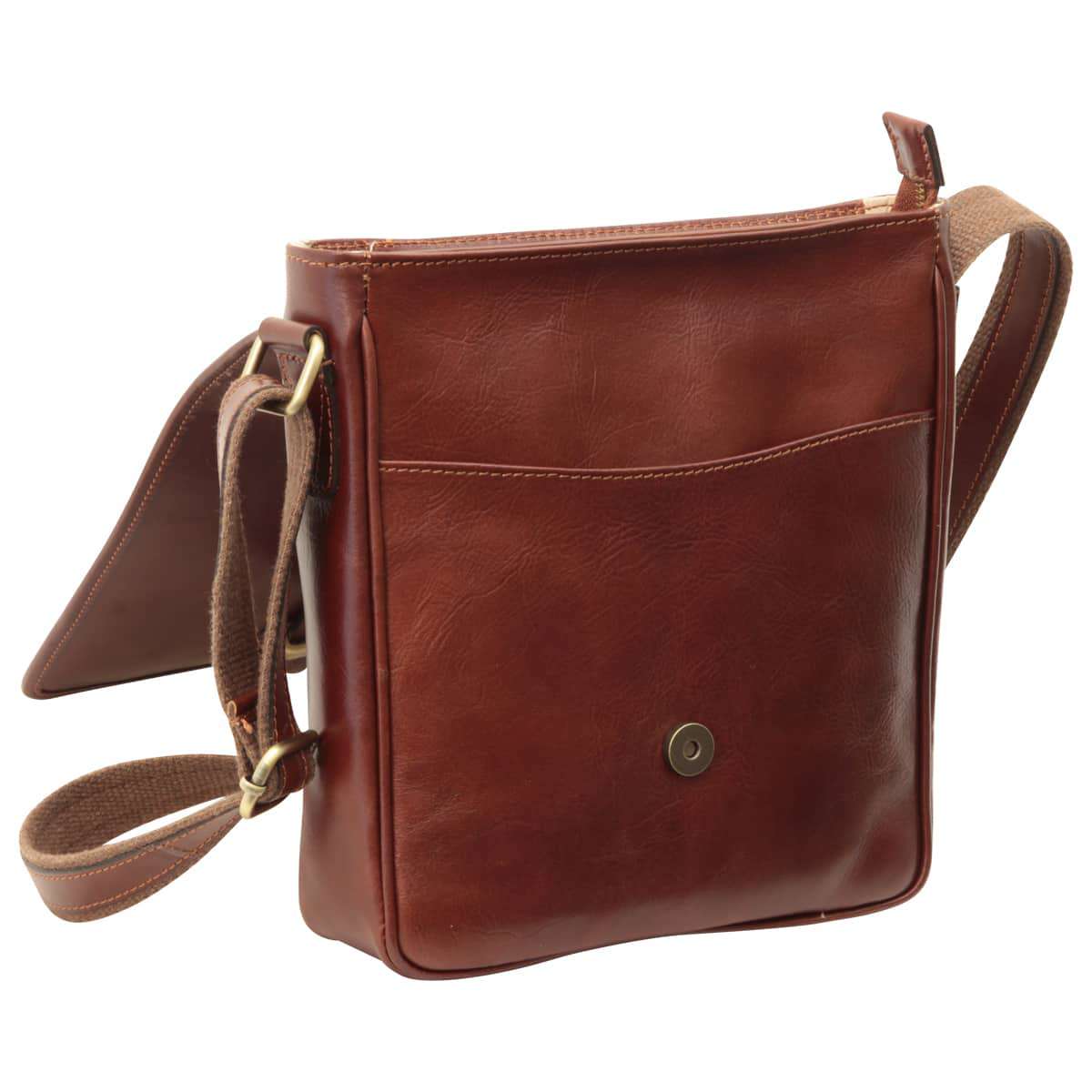 Small leather bag with magnetic closure - Brown-1