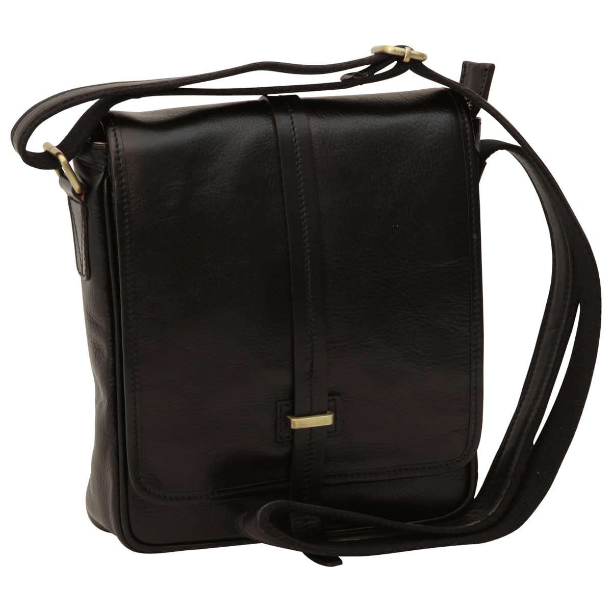 Small leather bag with magnetic closure - Black-0