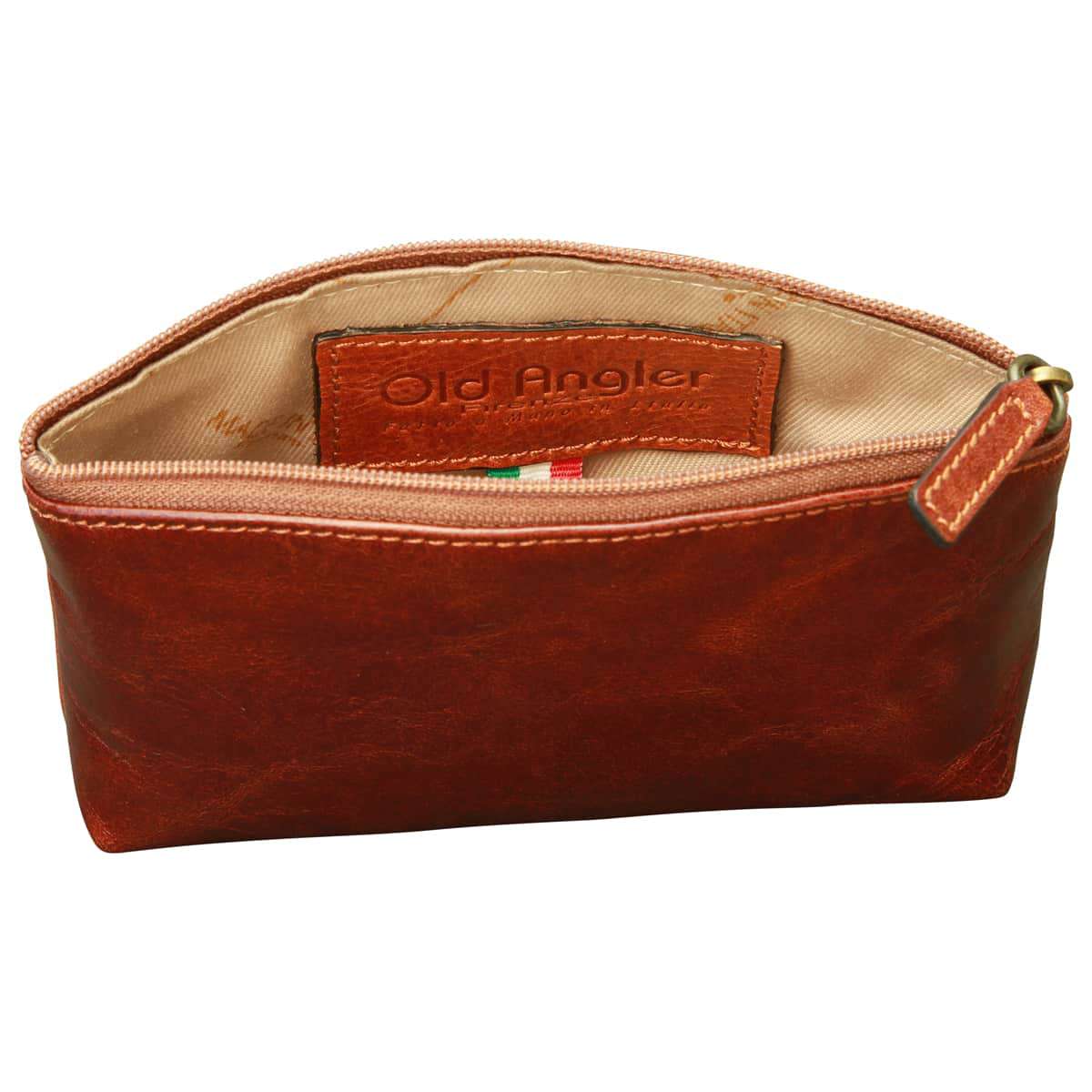 Italian leather beauty case - Brown-1