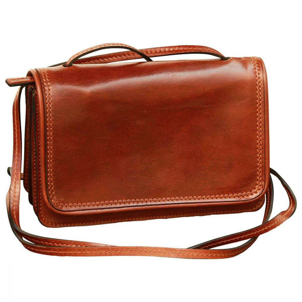Small leather cross body bag - Brown-0