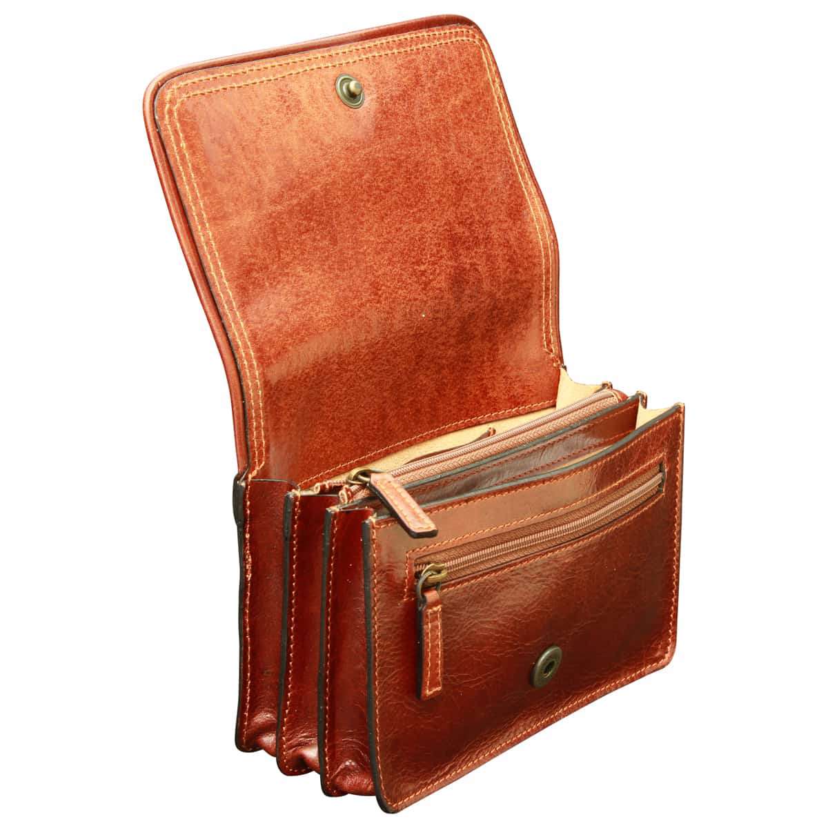 Leather pochette - Brown-1