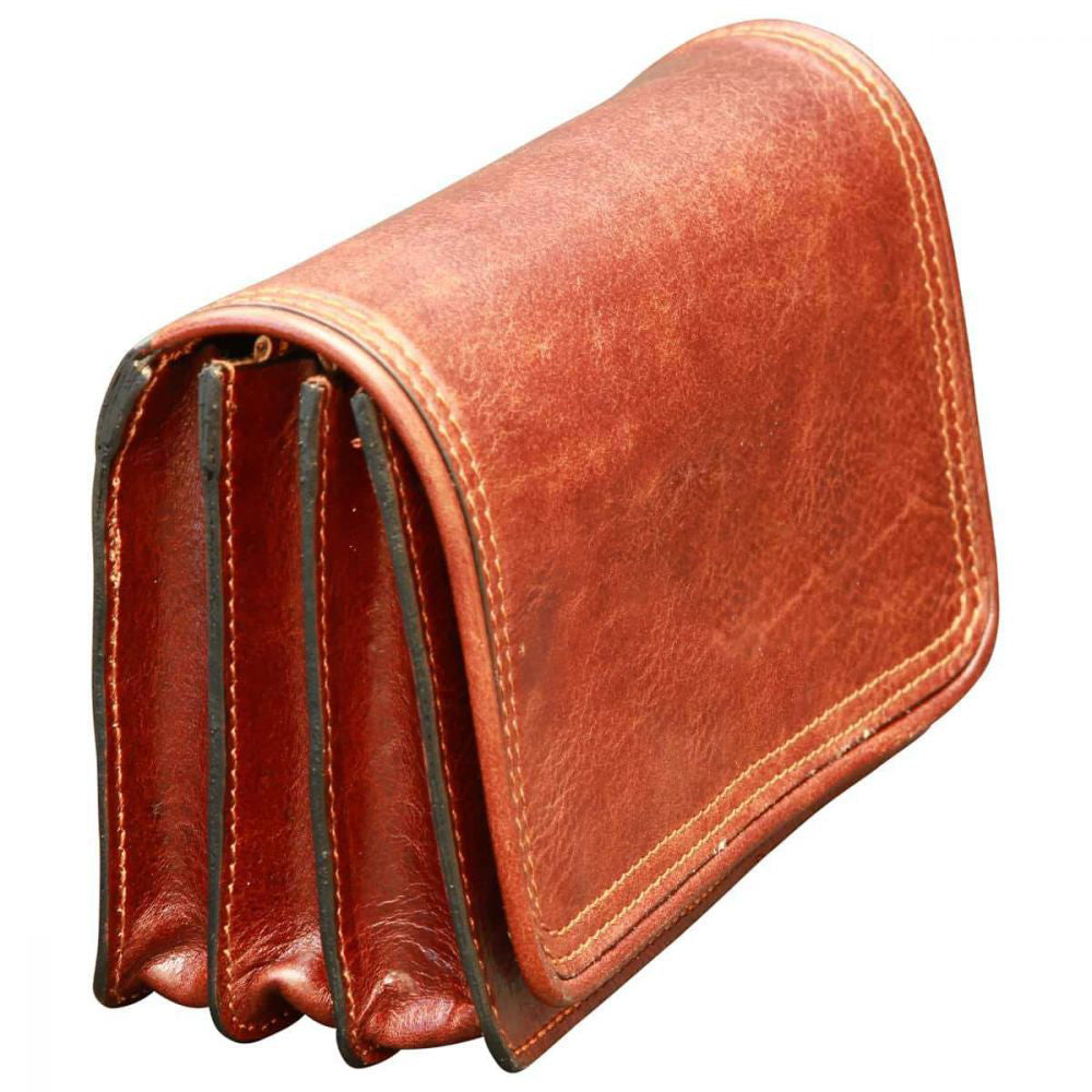Leather pochette - Brown-0