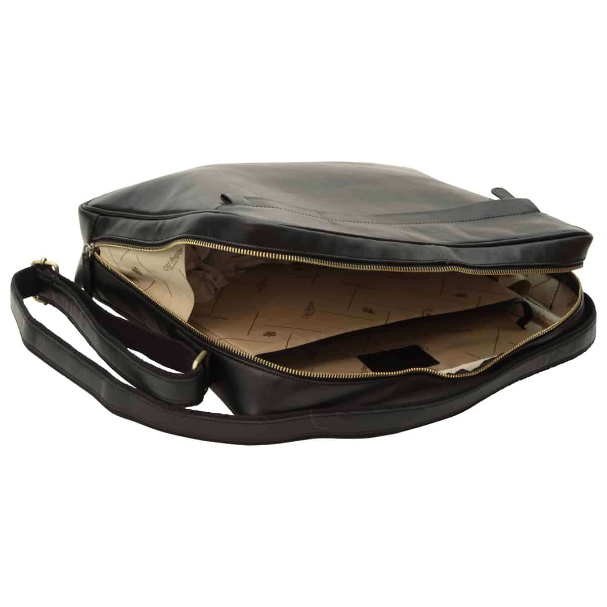 Vachetta Leather Messenger - Black-1