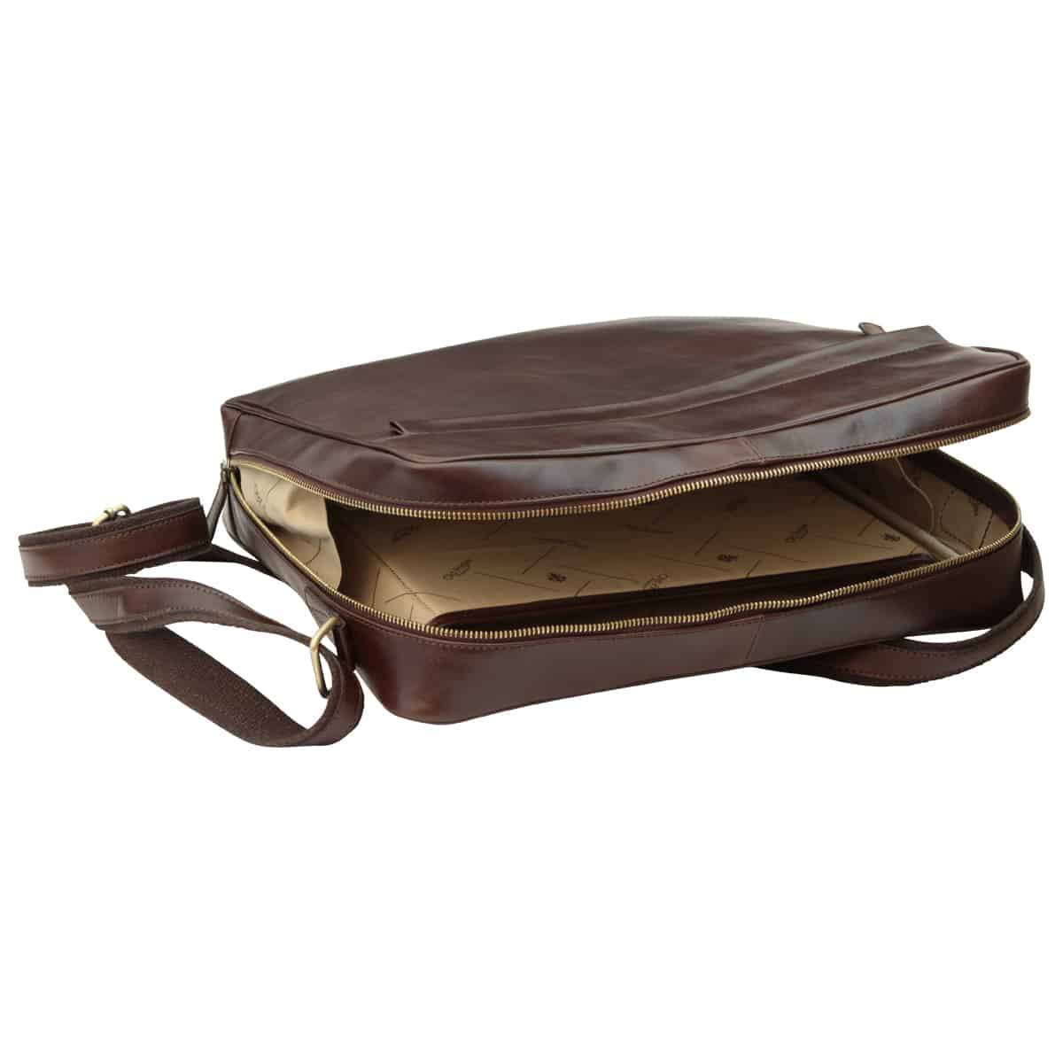 Vachetta Leather Messenger - Dark Brown-1