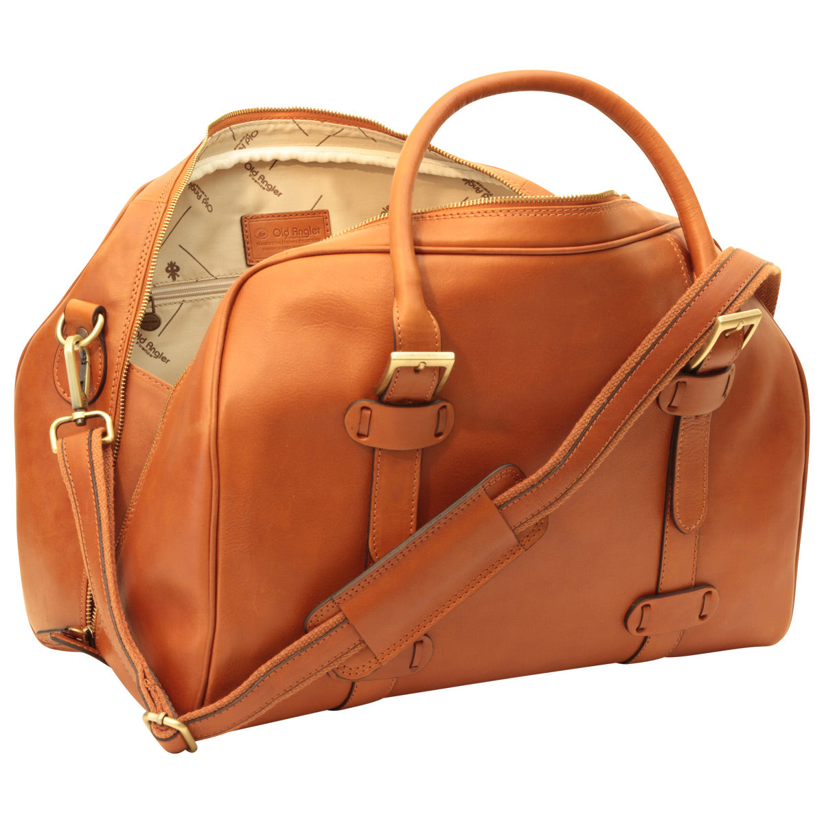 Cowhide leather duffel bag - Brown Colonial-1
