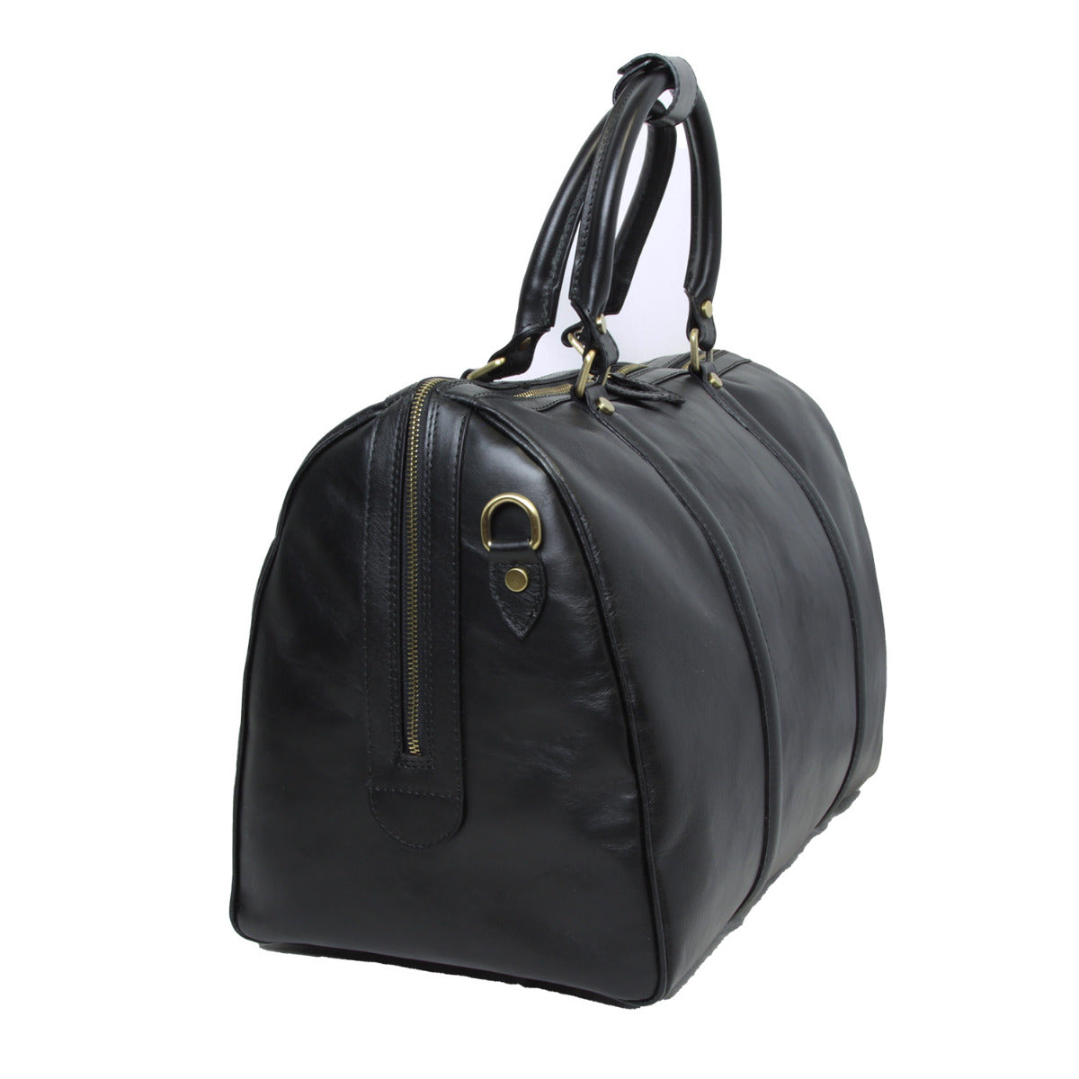 Full grain leather duffle bag - black-1