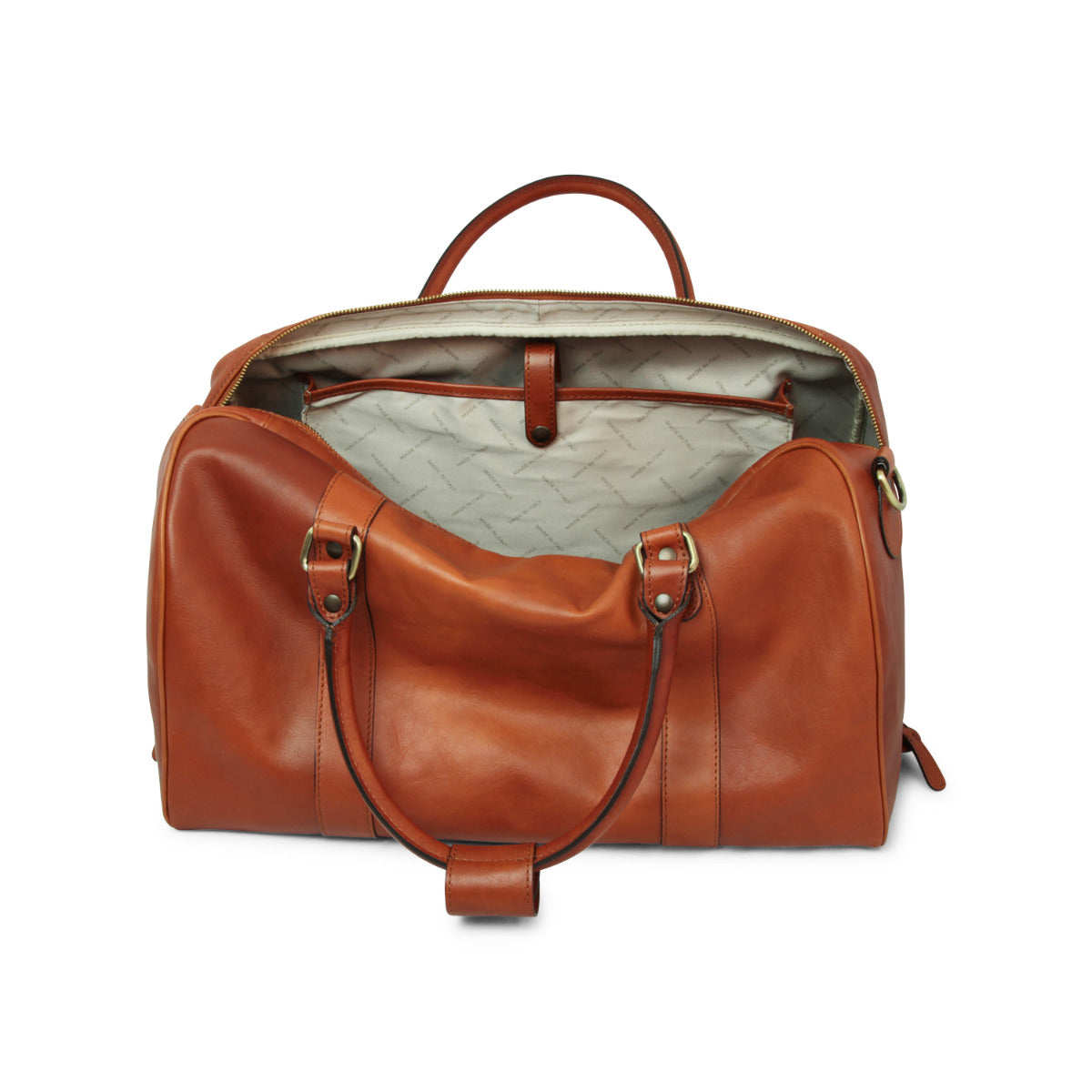 Full grain leather travel bag - gold-1