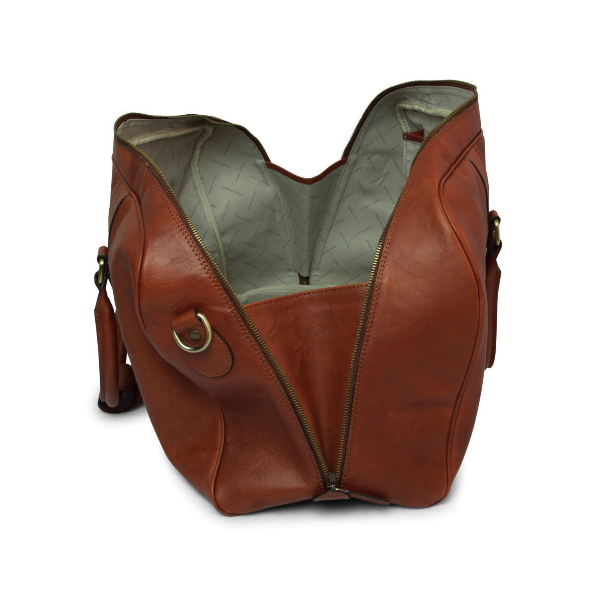 Full grain leather large travel bag - Mahogany Brown-1