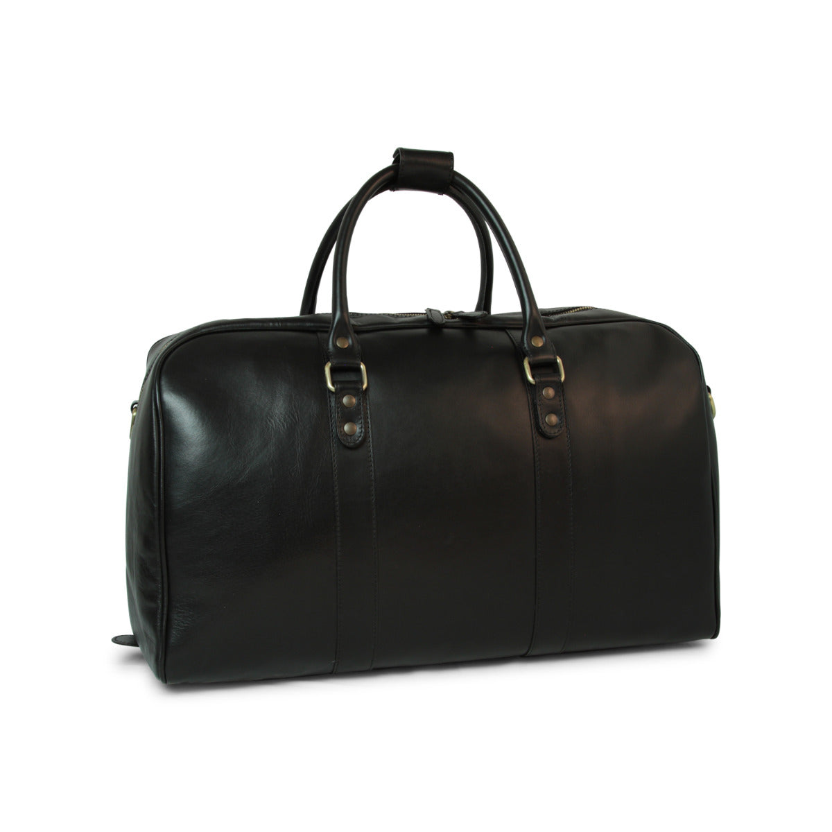 Full grain leather large travel bag - black-0
