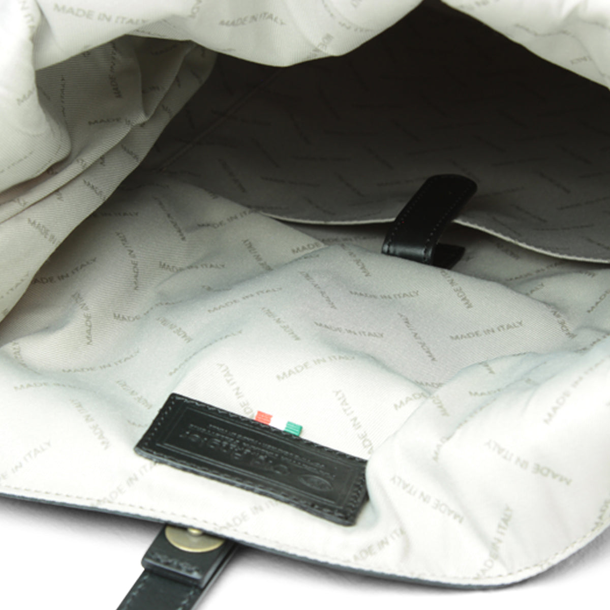 Full grain leather back pack - black-1