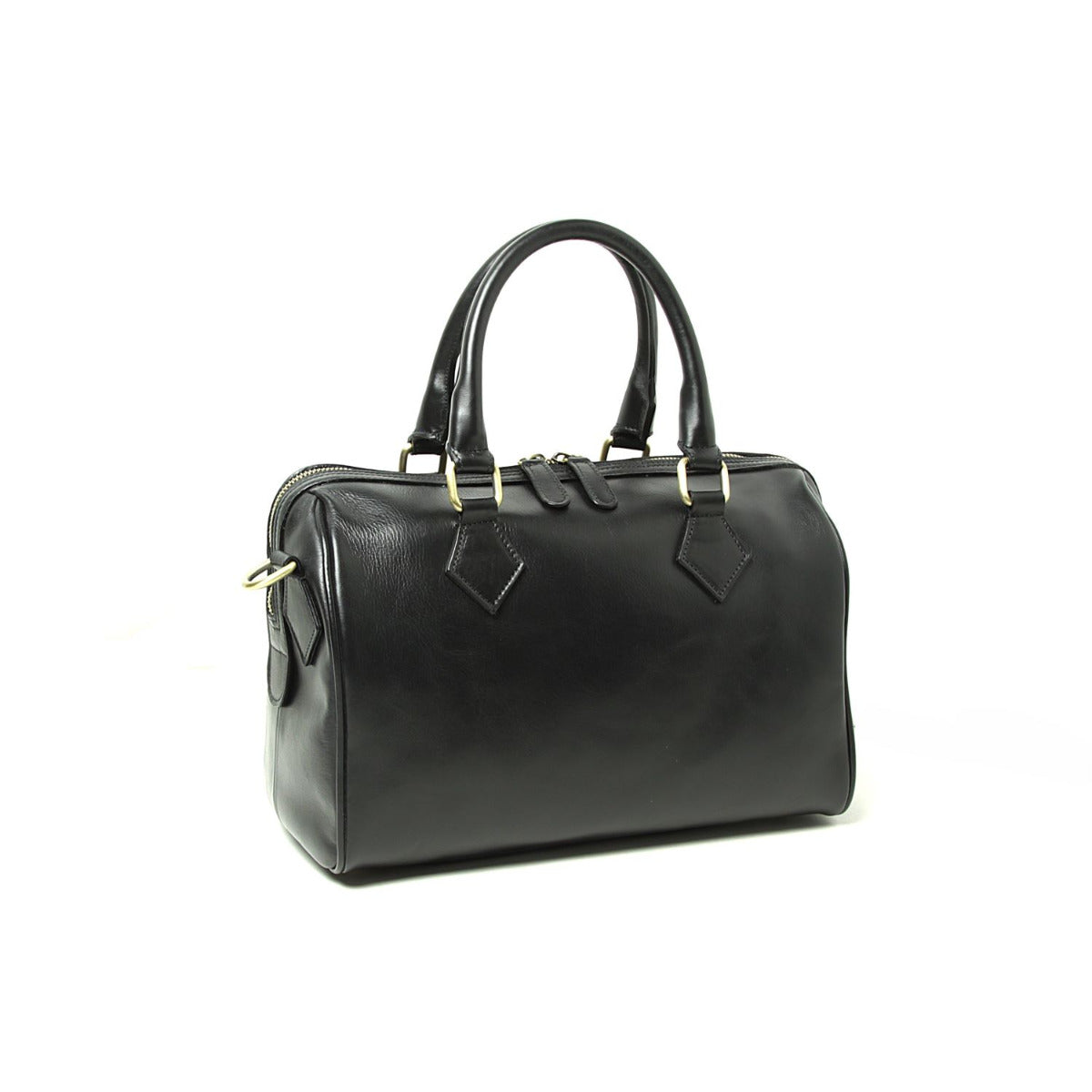Double handled shoulder bag - black-1