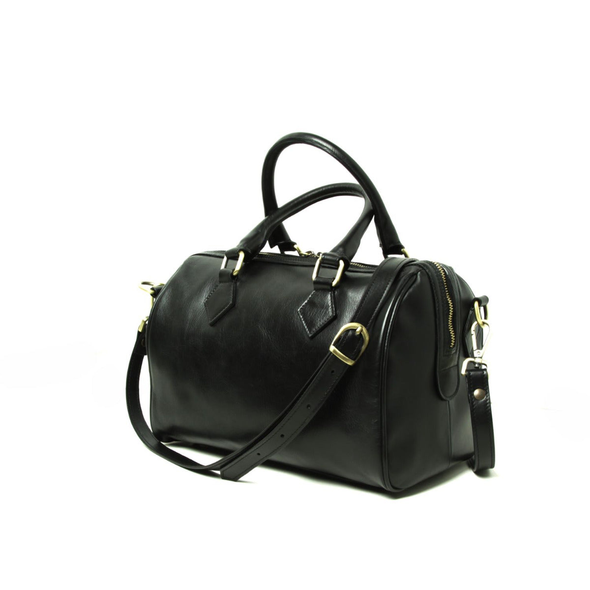 Double handled shoulder bag - black-0
