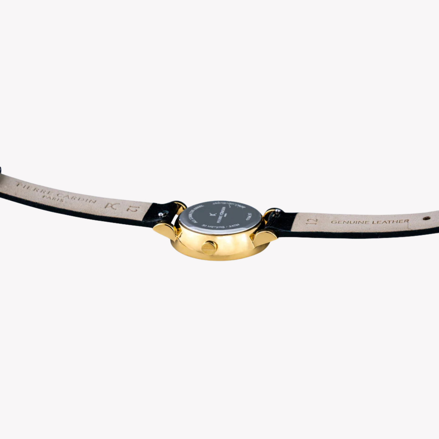 Pierre Cardin Women's Black Leather Watch, Silver & Gold | CCM.0514-3