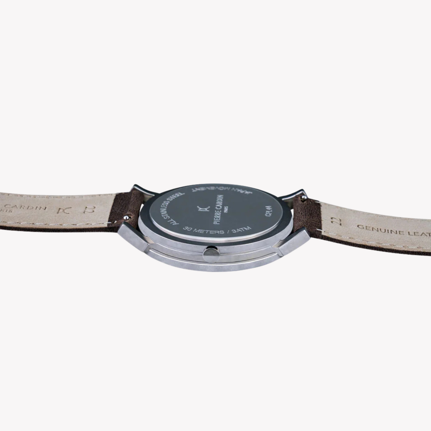 Pierre Cardin Men's Brown Leather Watch, Silver Case | CPI.2057-3