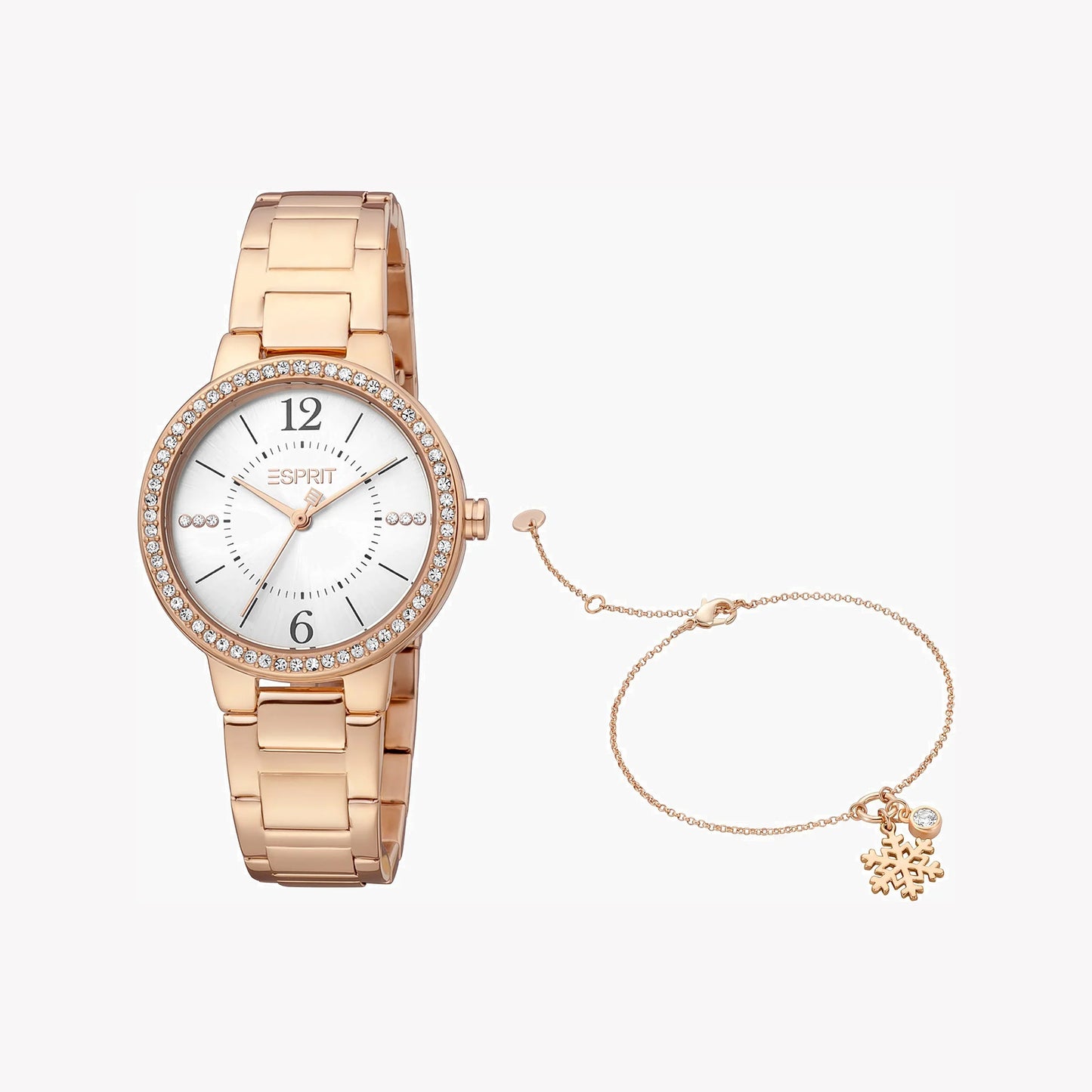 Esprit Women's Rose Gold Stainless Steel Watch, Silver Dial | ES105201004-0