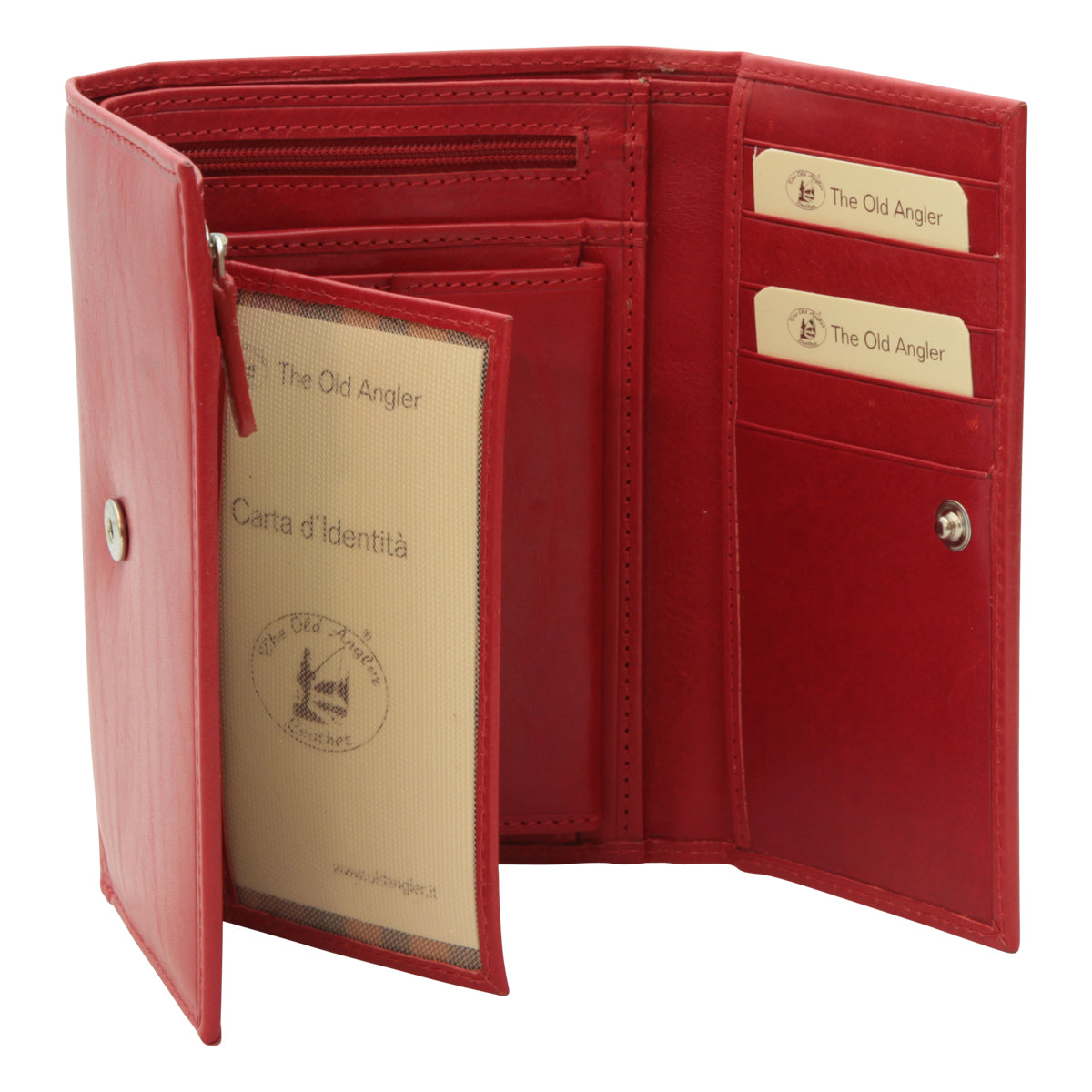 Leather wallet for women - red-1