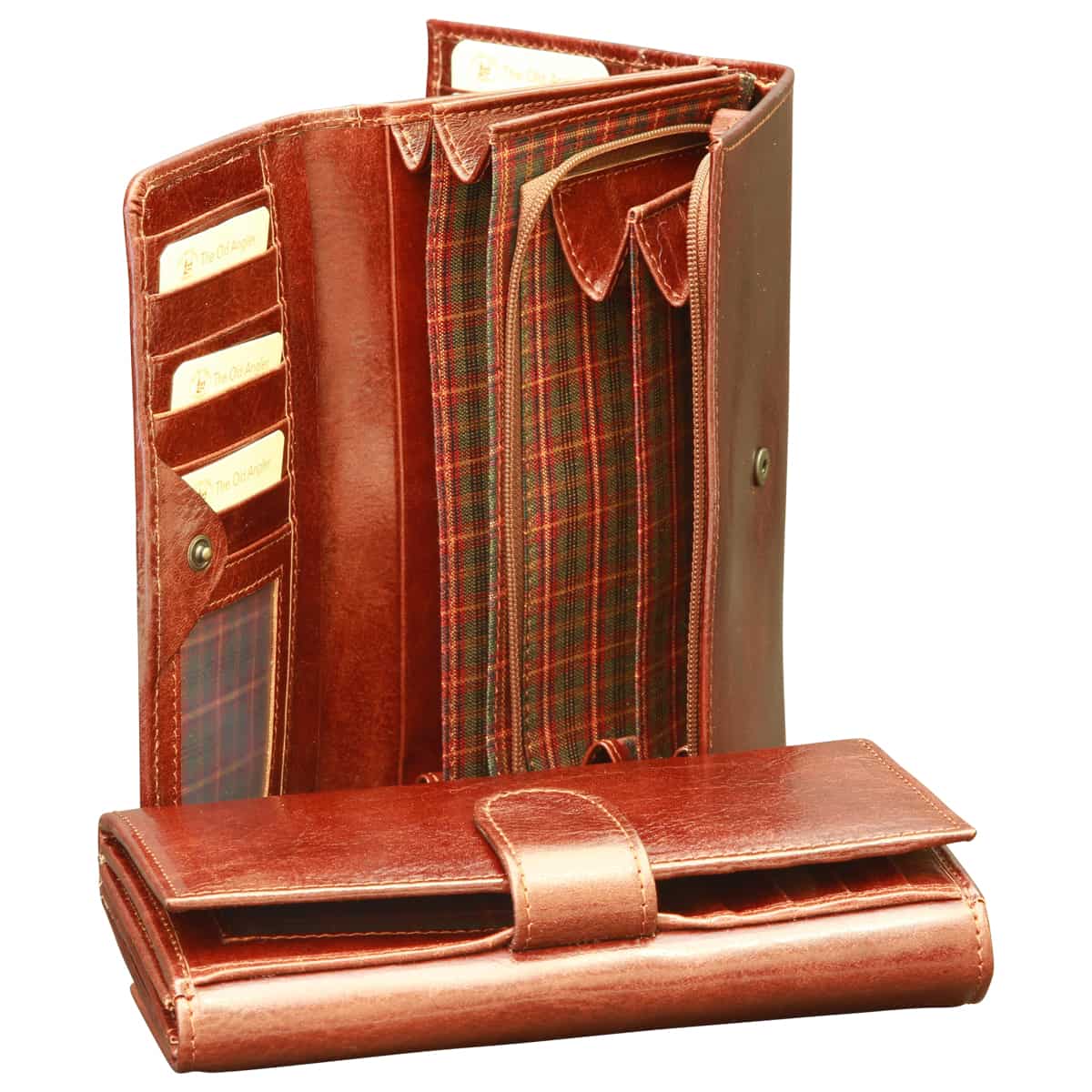 Women's cowhide leather wallet - Brown with RFID-1