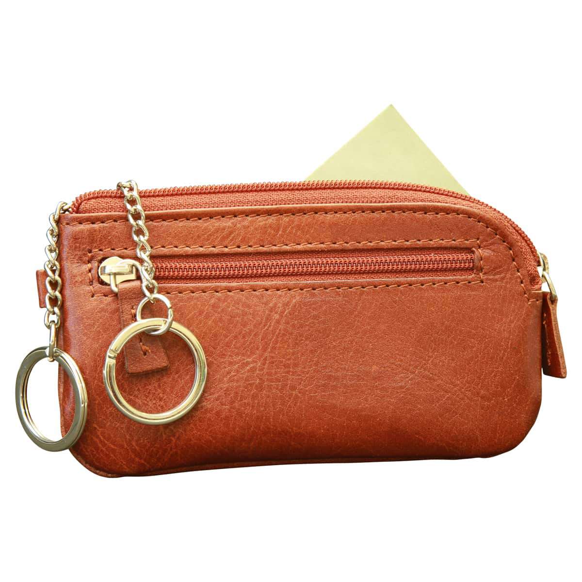 Italian leather key chain - Brown-0